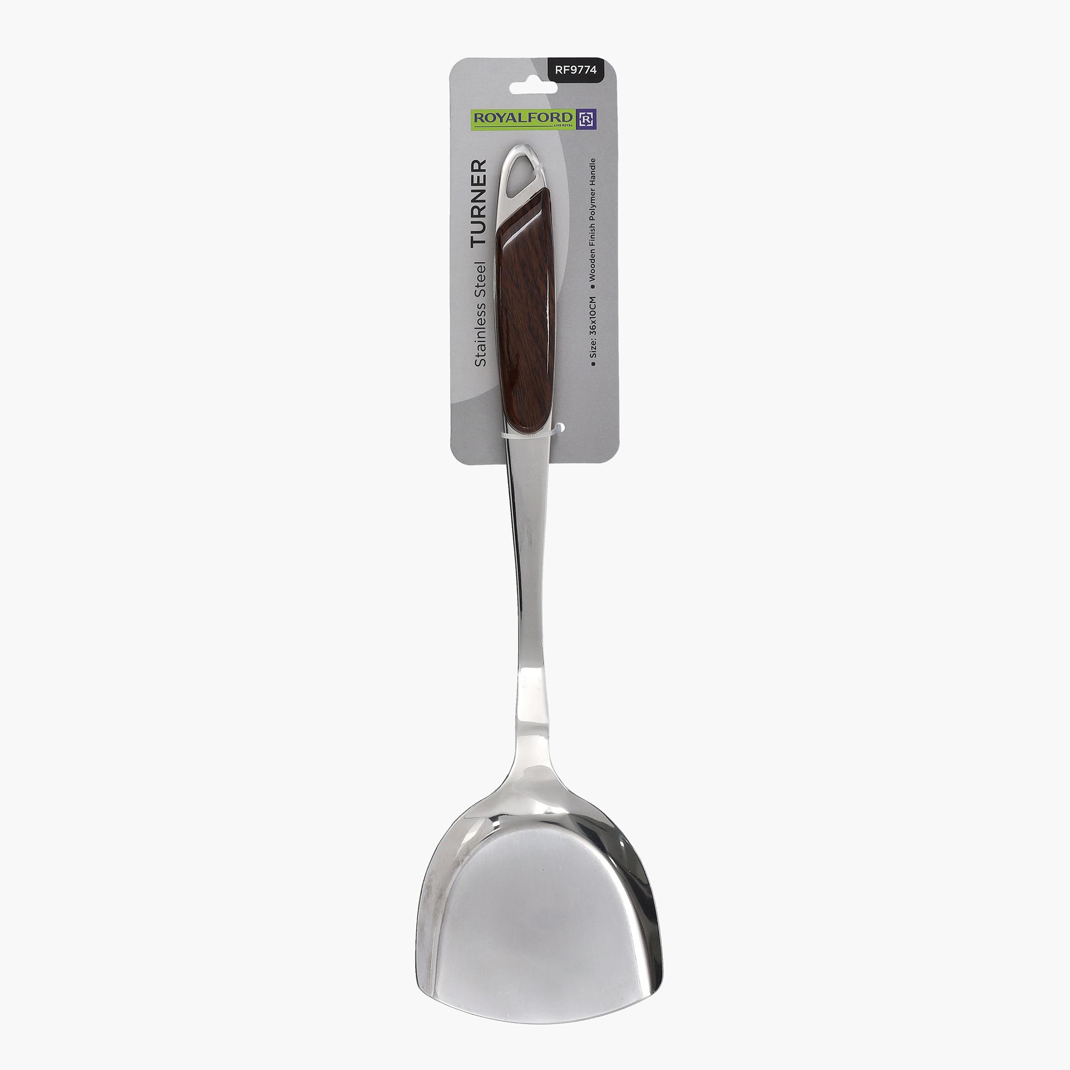 Stainless Steel Turner with Wooden Handle-household-kitchen-kitchentoolsandutensils-foodservingtools-image-5