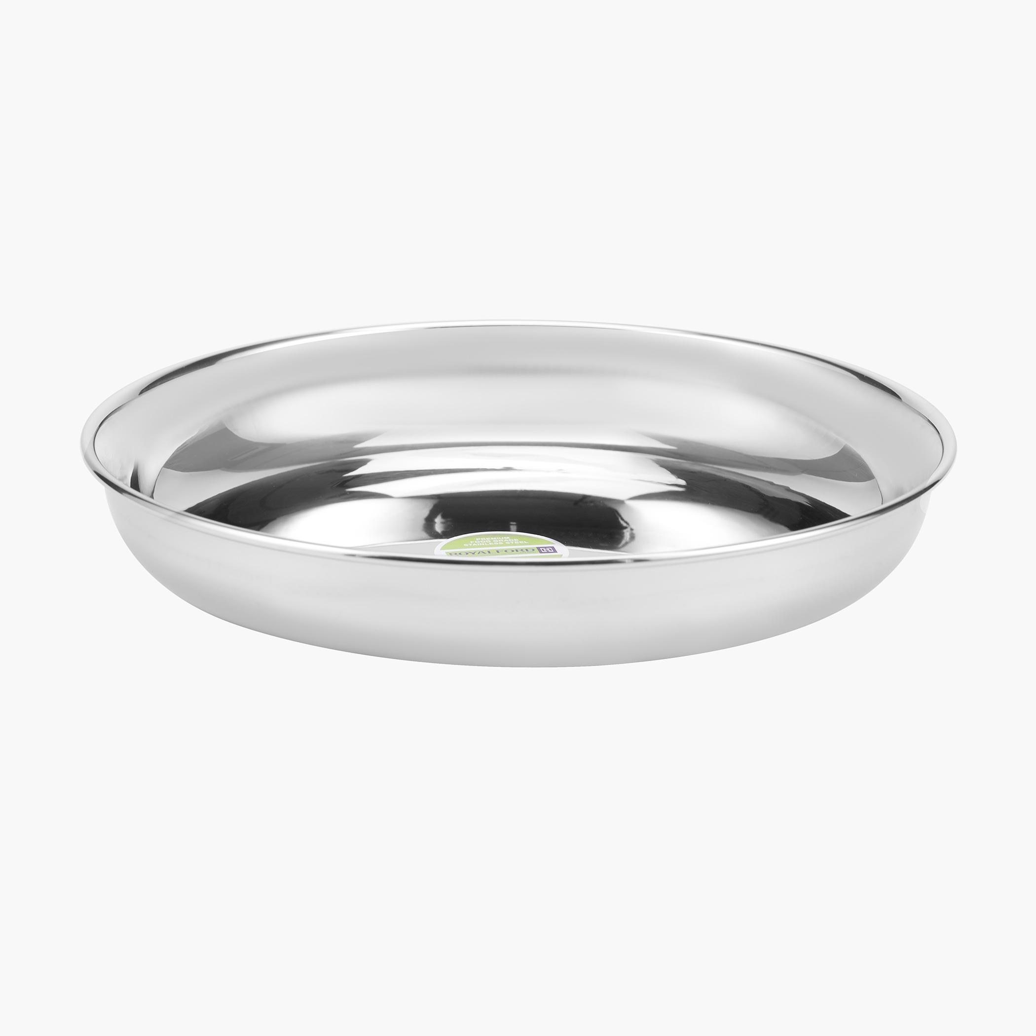 Stainless Steel Rice Plate - 21 cms-household-dining-dinnerware-dinnerwarecollections-image-1
