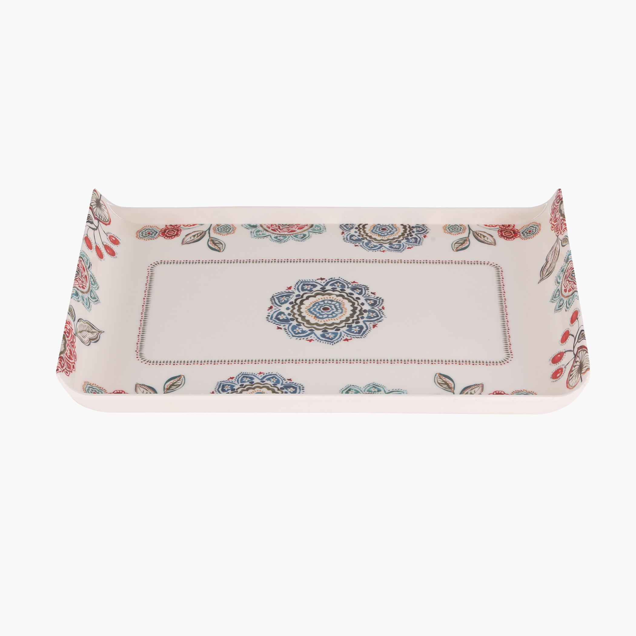Melamine Boat Serving Tray with Handles - 39x2 cms-household-dining-serveware-servingtrays-image-1