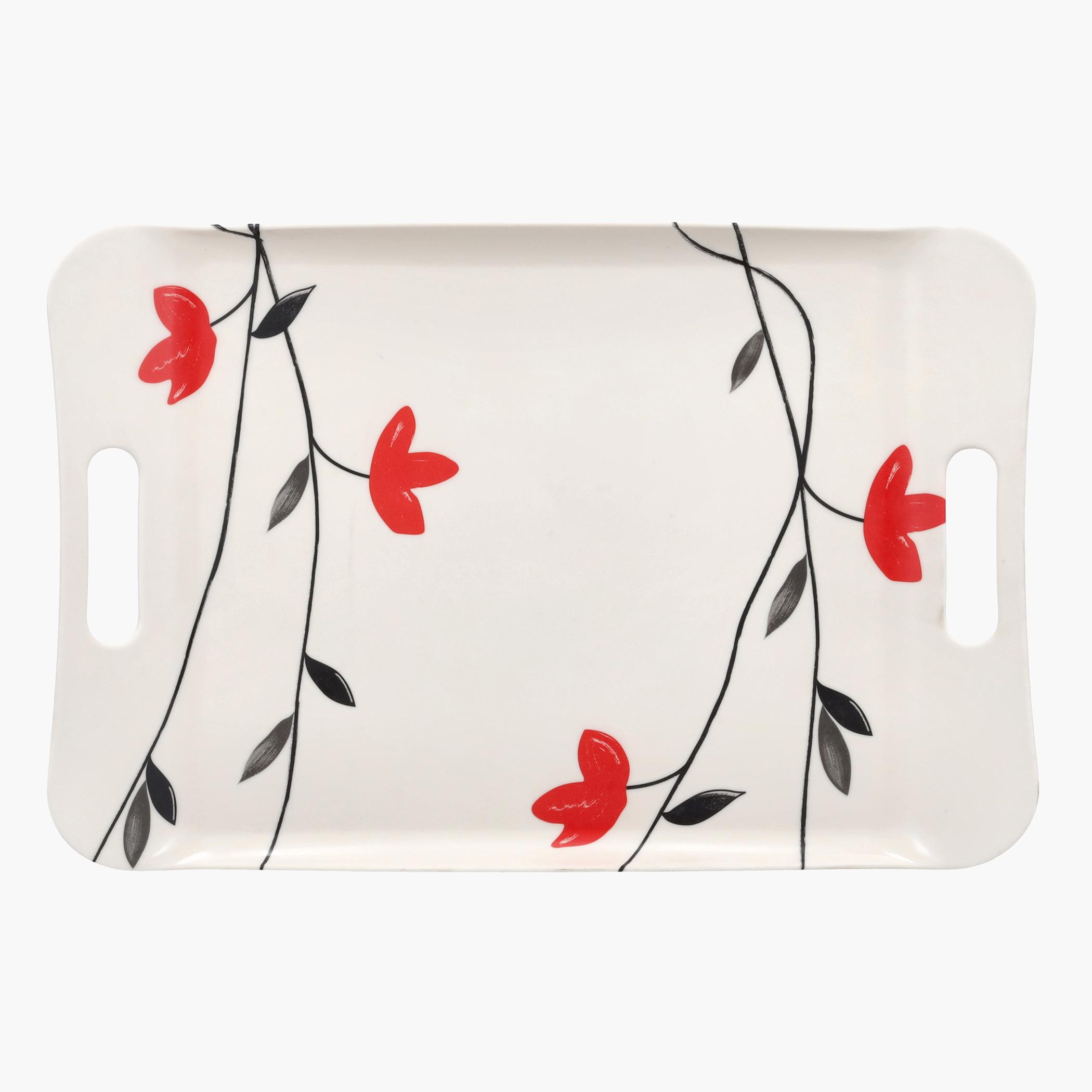Floral Print Melamine Serving Tray-household-dining-serveware-servingtrays-image-1