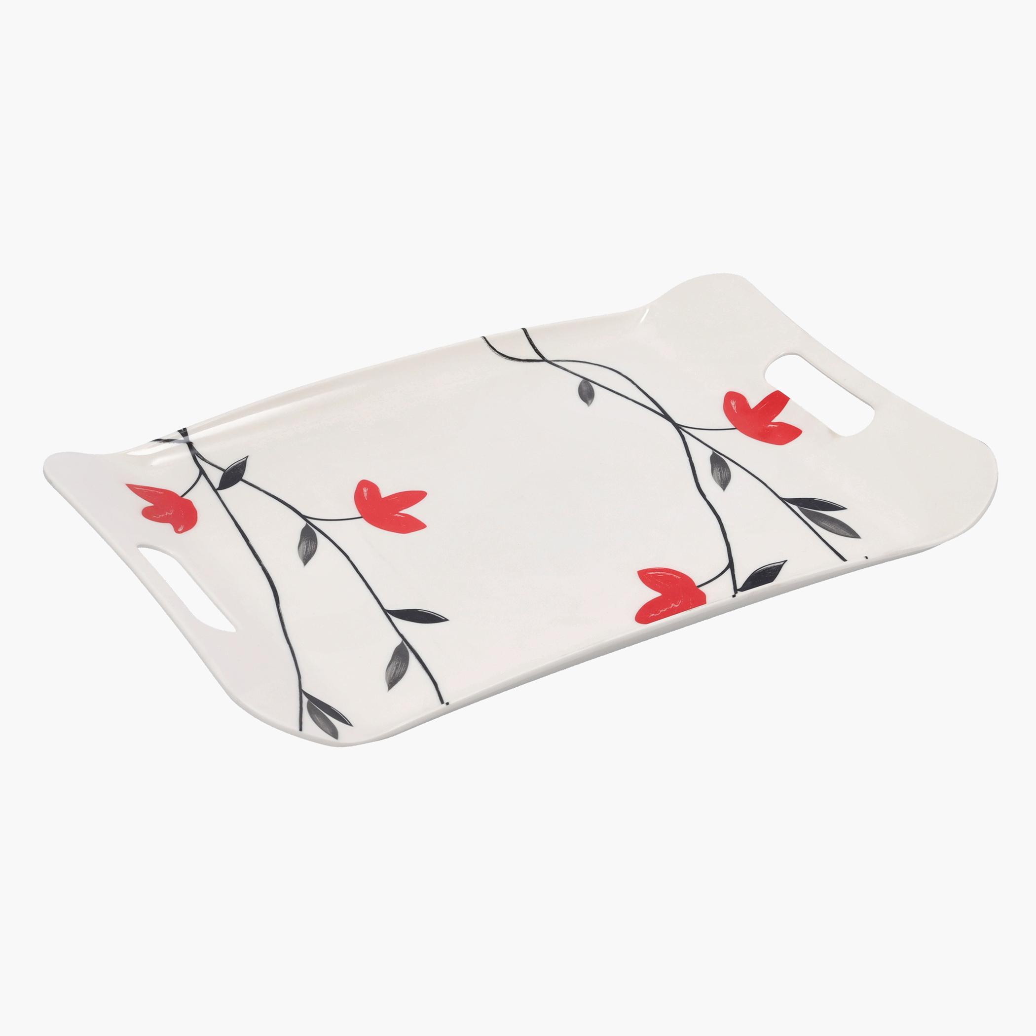 Floral Print Melamine Serving Tray-household-dining-serveware-servingtrays-image-3