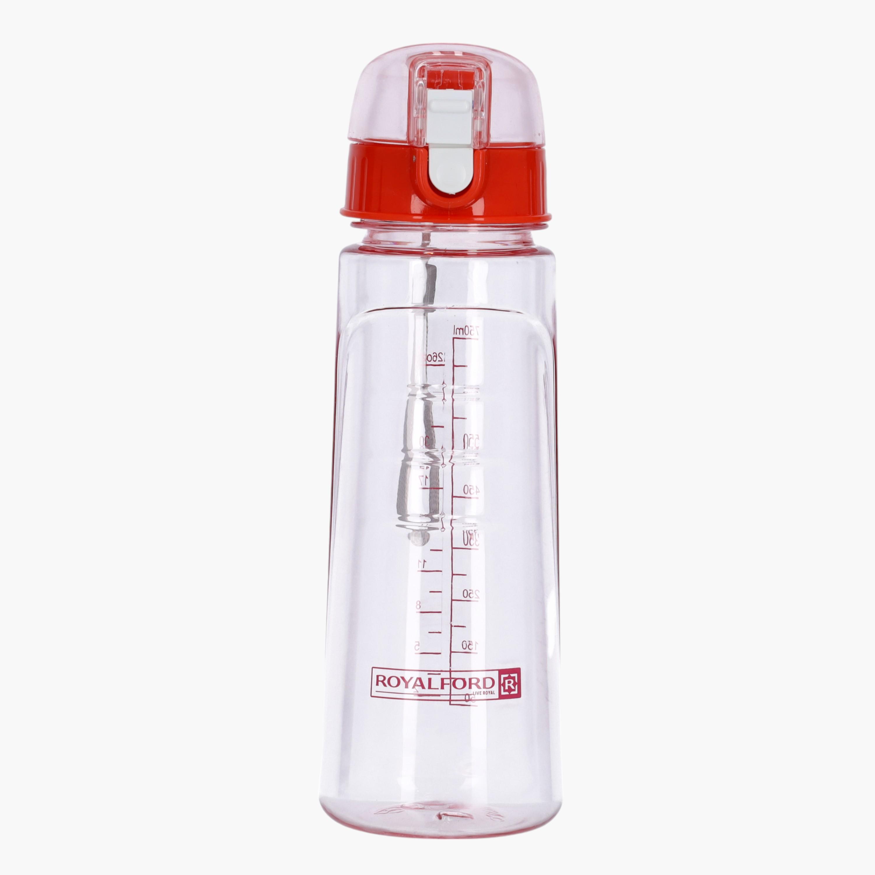 Royalford Water Bottle with Volume Tracker and Push Button Lid - 750 ml-school-waterbottles-image-1