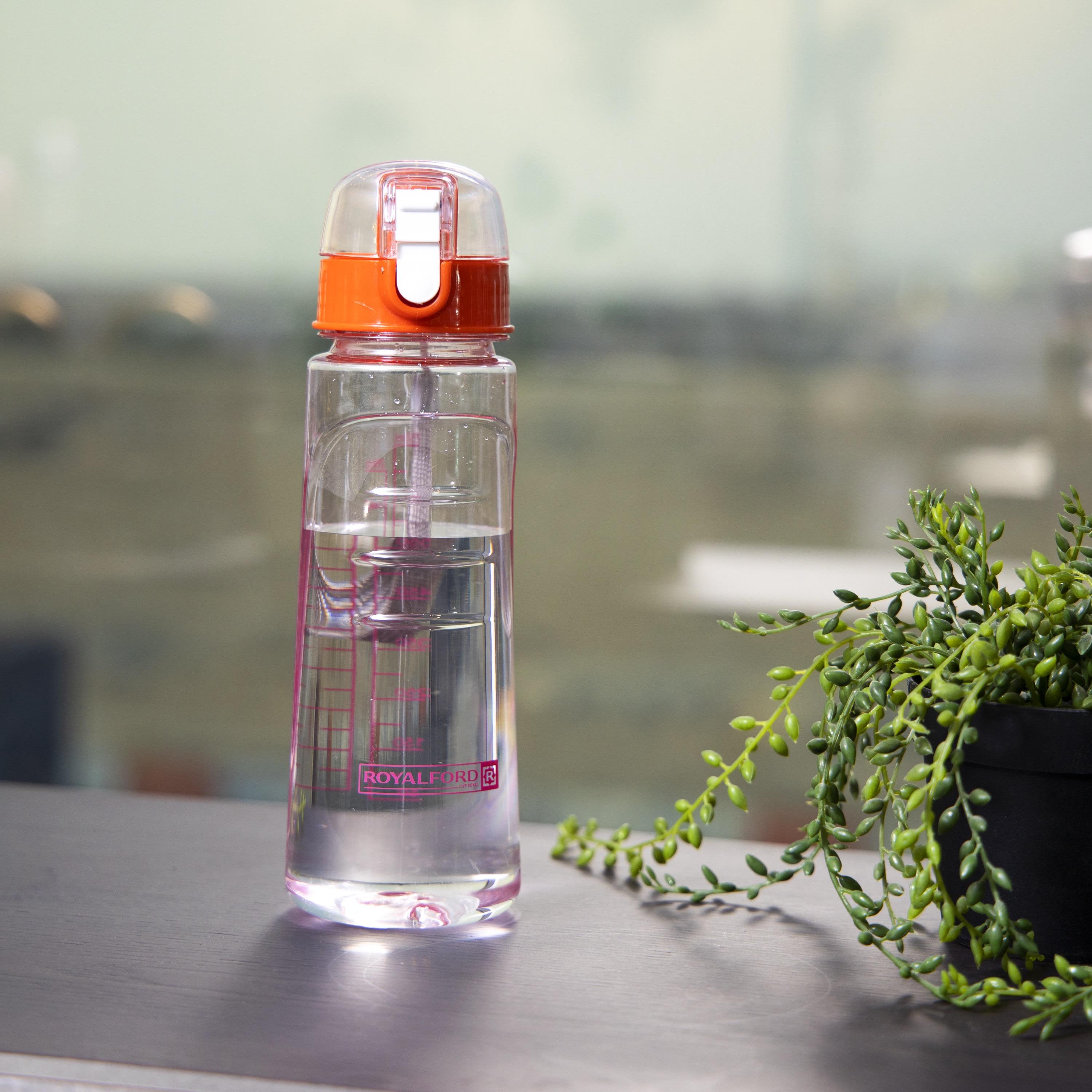 Royalford Water Bottle with Volume Tracker and Push Button Lid - 750 ml-school-waterbottles-image-7