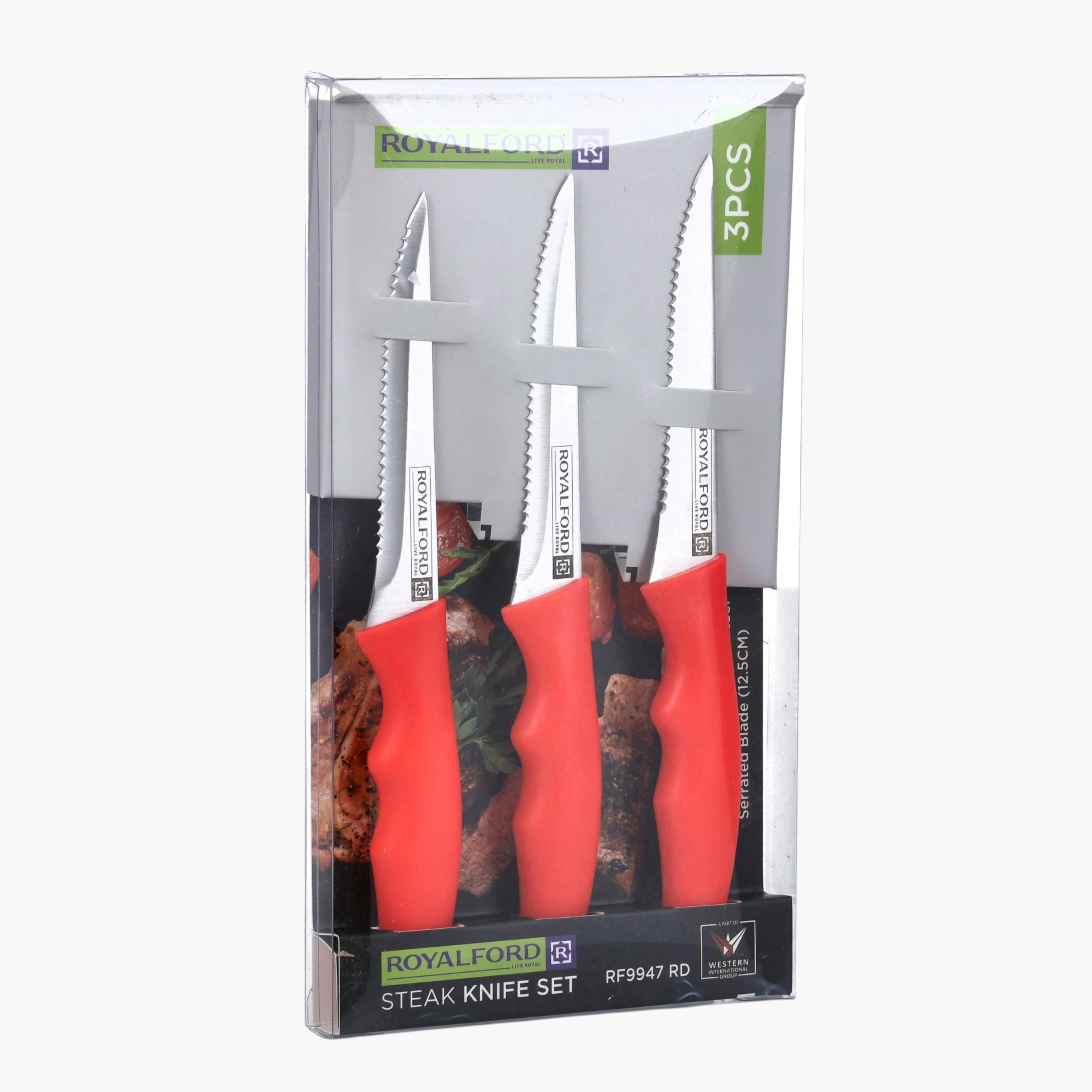 Royalford 3-Piece Stainless Steel Steak Knife Set-household-kitchen-kitchentoolsandutensils-knives-image-7
