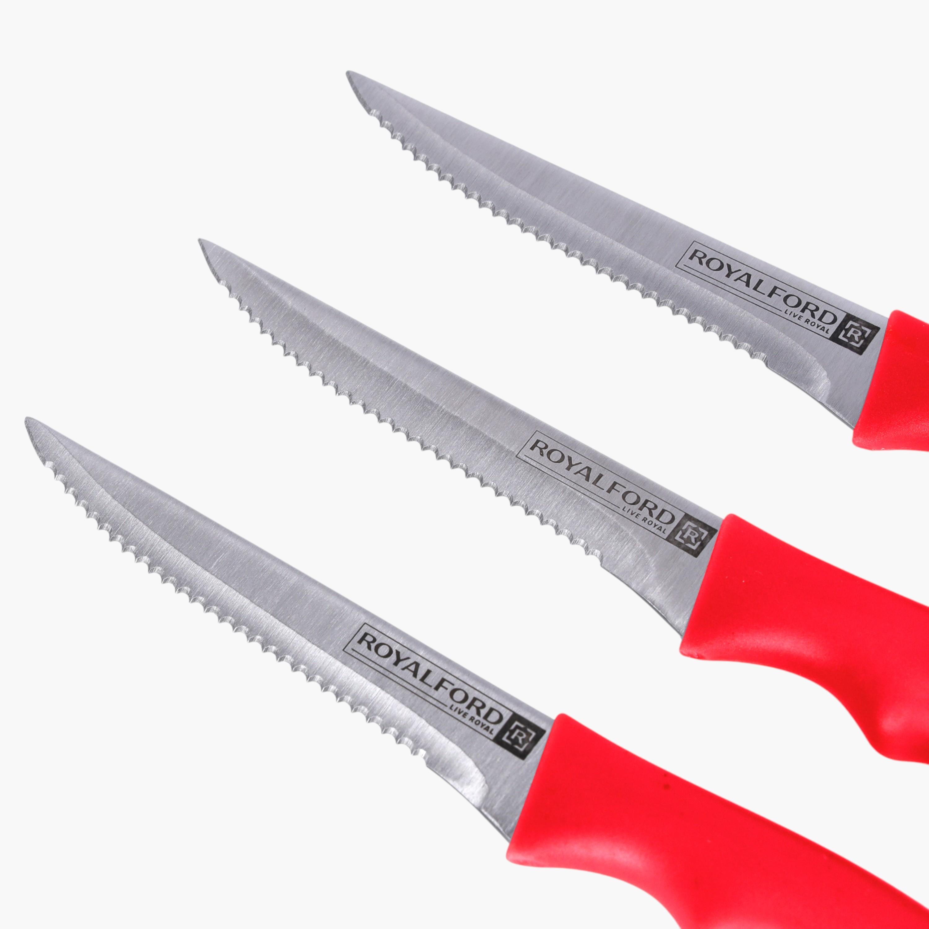 Royalford 3-Piece Stainless Steel Steak Knife Set-household-kitchen-kitchentoolsandutensils-knives-image-2