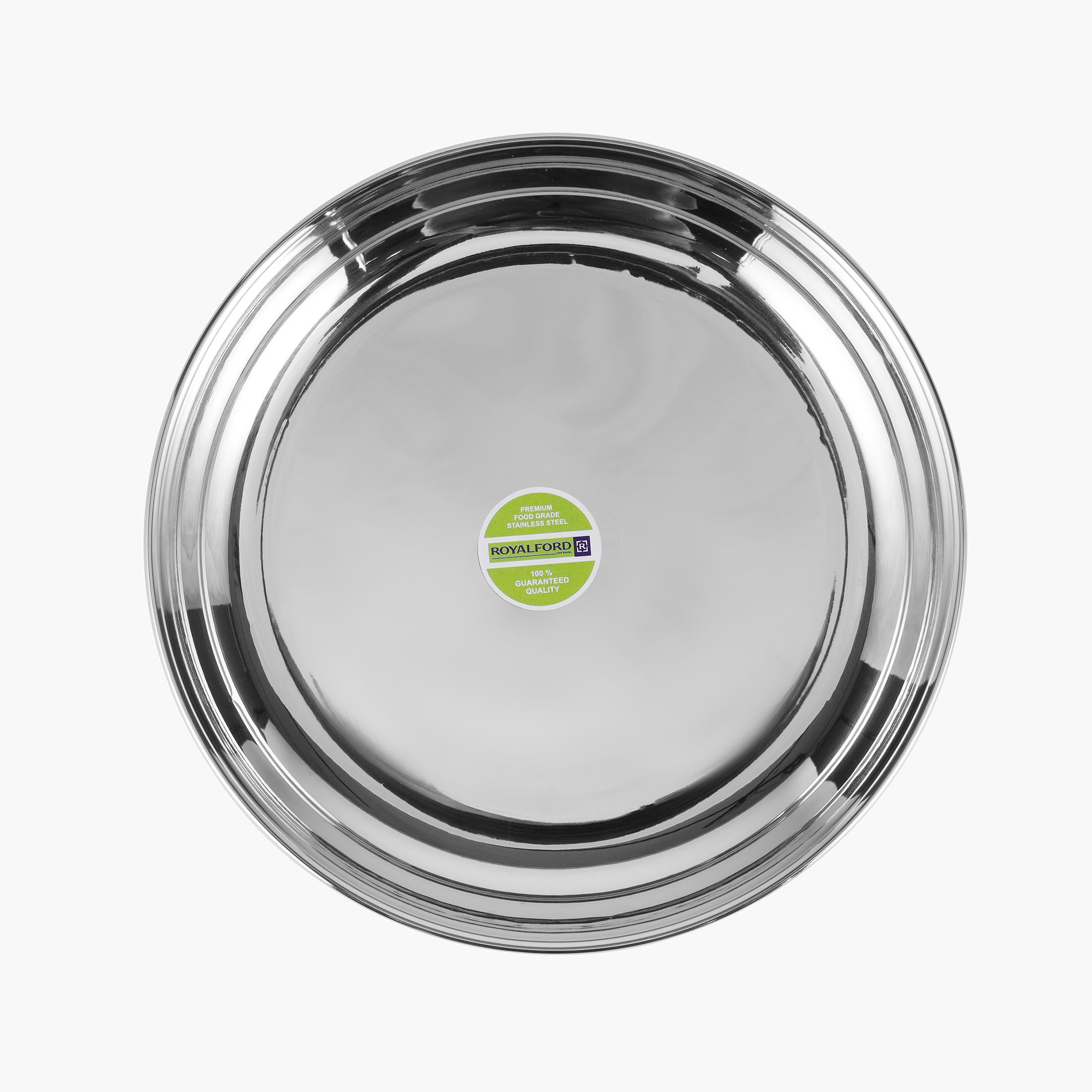 Stainless Steel Rice Plate - 23 cms-household-dining-dinnerware-plates-image-1