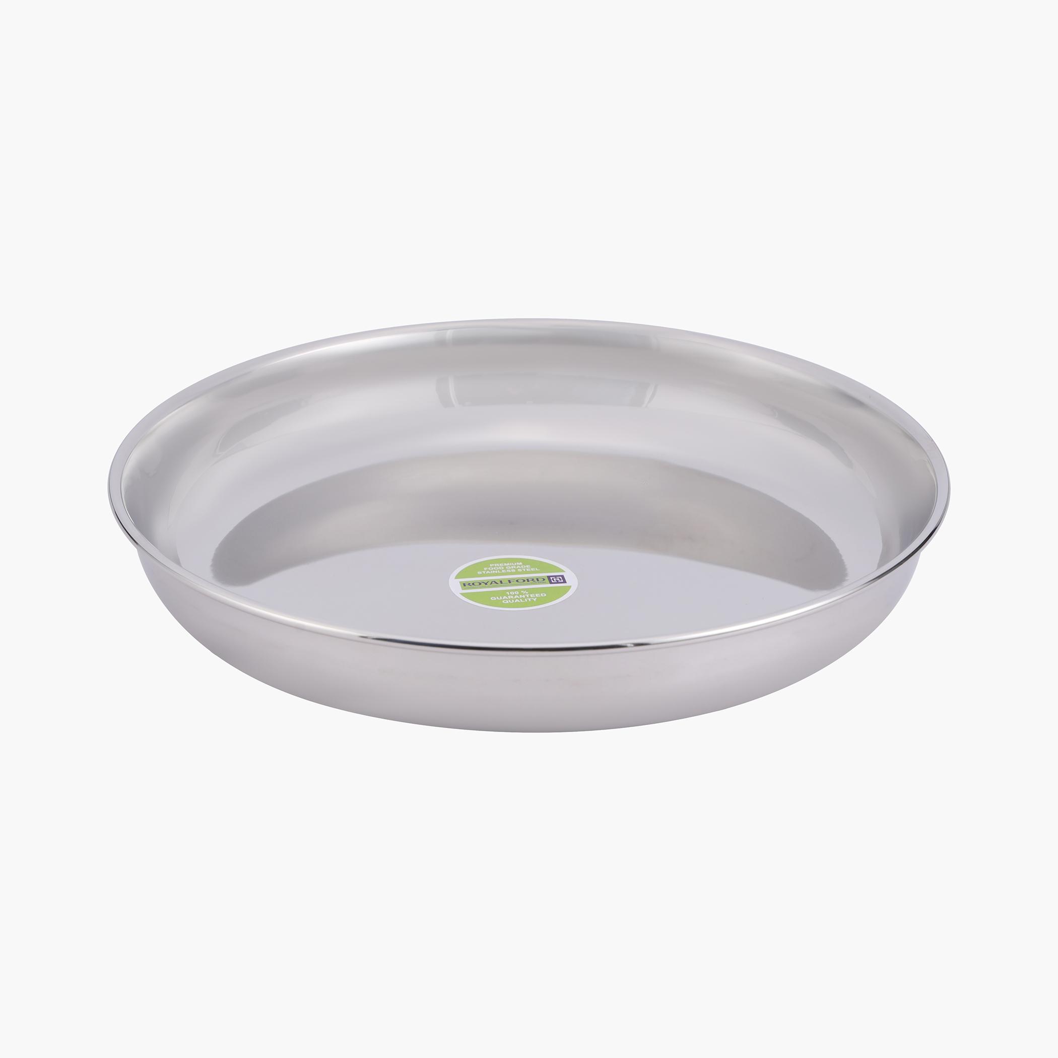 Stainless Steel Rice Plate - 23 cms-household-dining-dinnerware-plates-image-5
