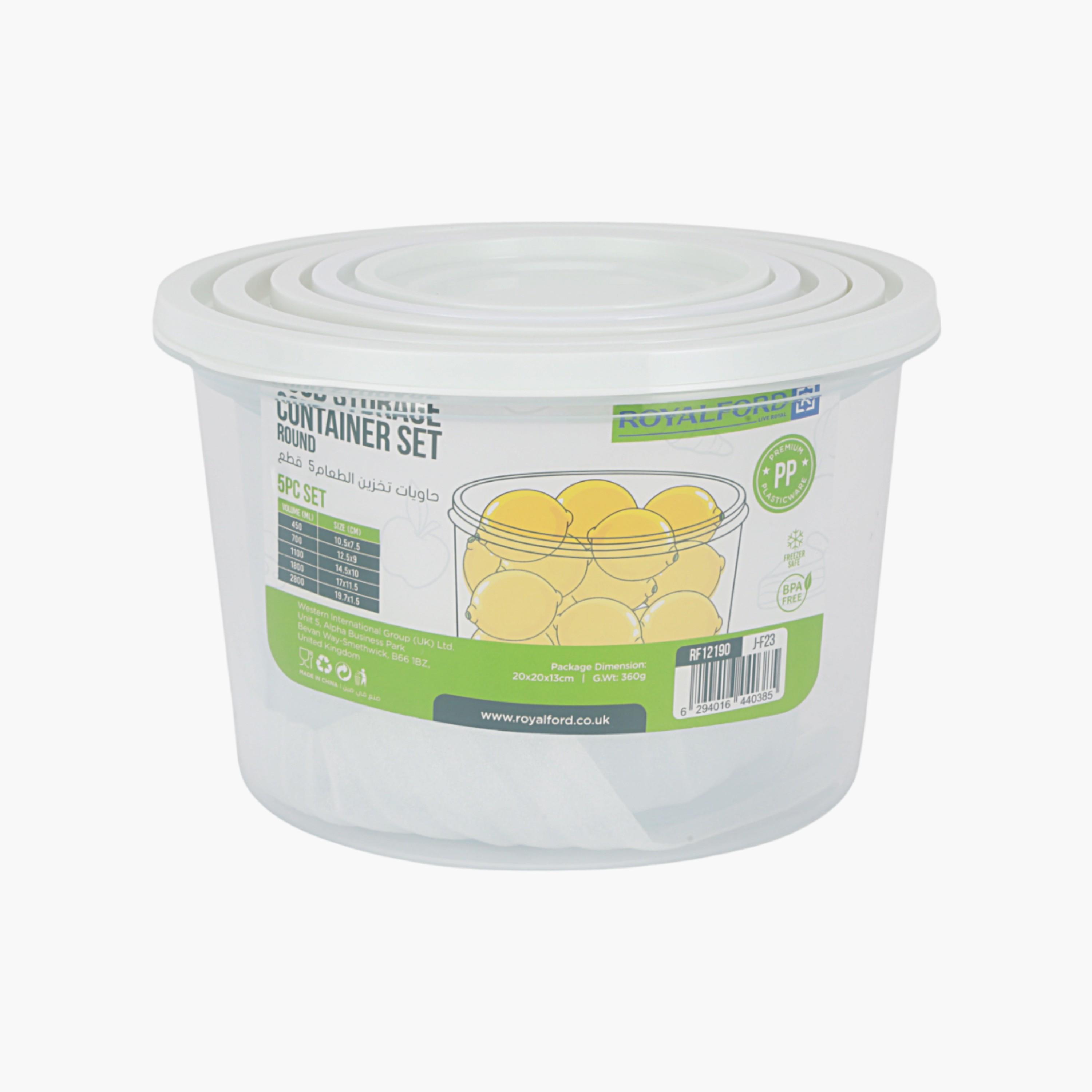 Round 5-Piece Food Storage Container Set-household-kitchen-foodstorage-containers-image-2