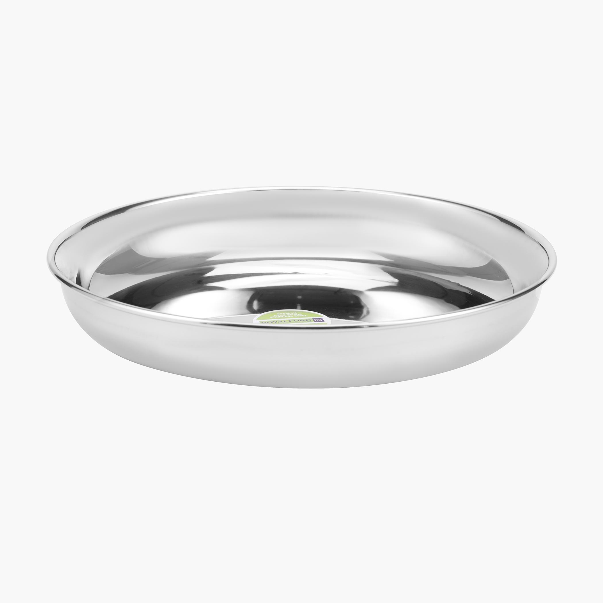 صحن أرز ستانلس ستيل من رويال فورد - 25 سم-household-dining-dinnerware-plates-image-2