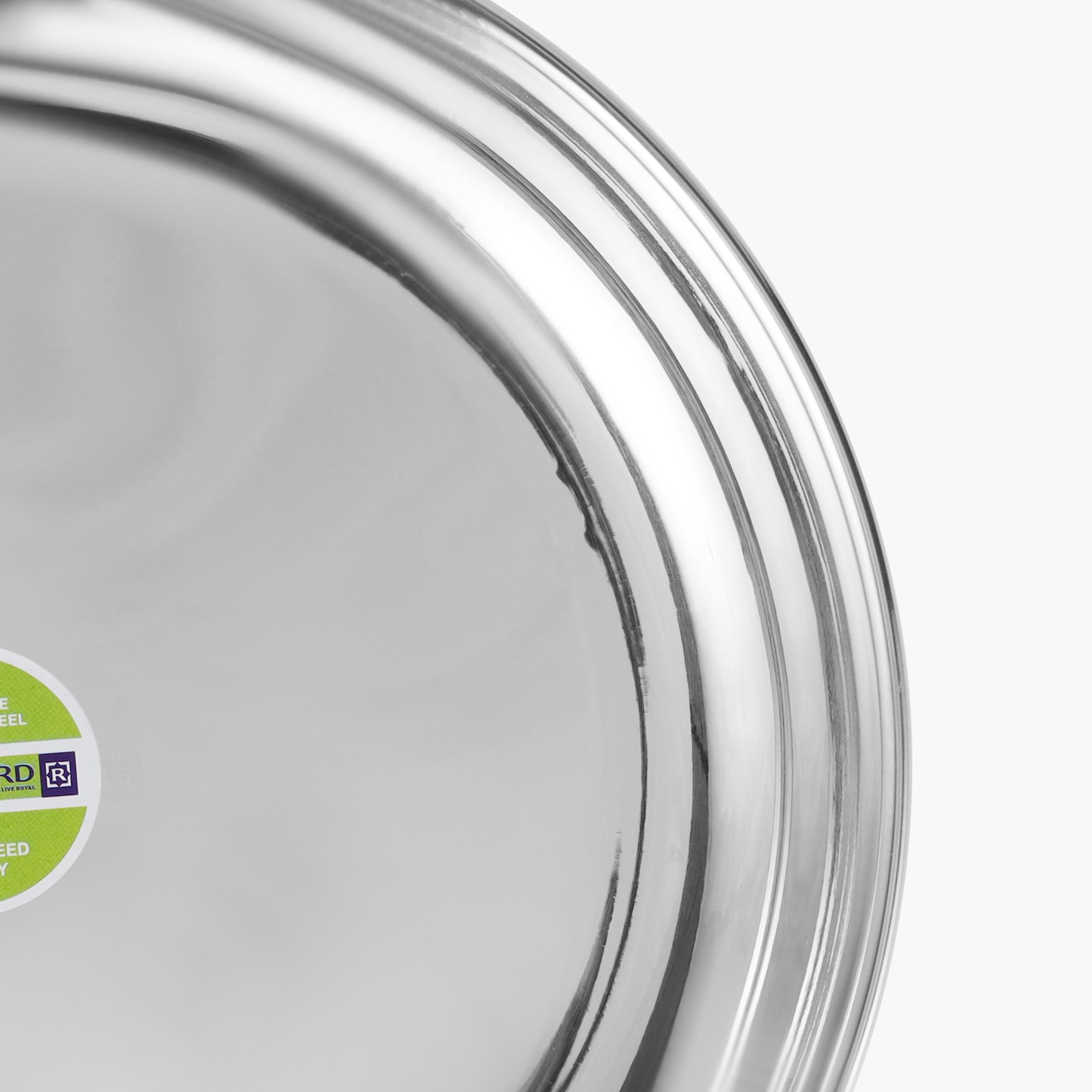 صحن أرز ستانلس ستيل من رويال فورد - 25 سم-household-dining-dinnerware-plates-image-4