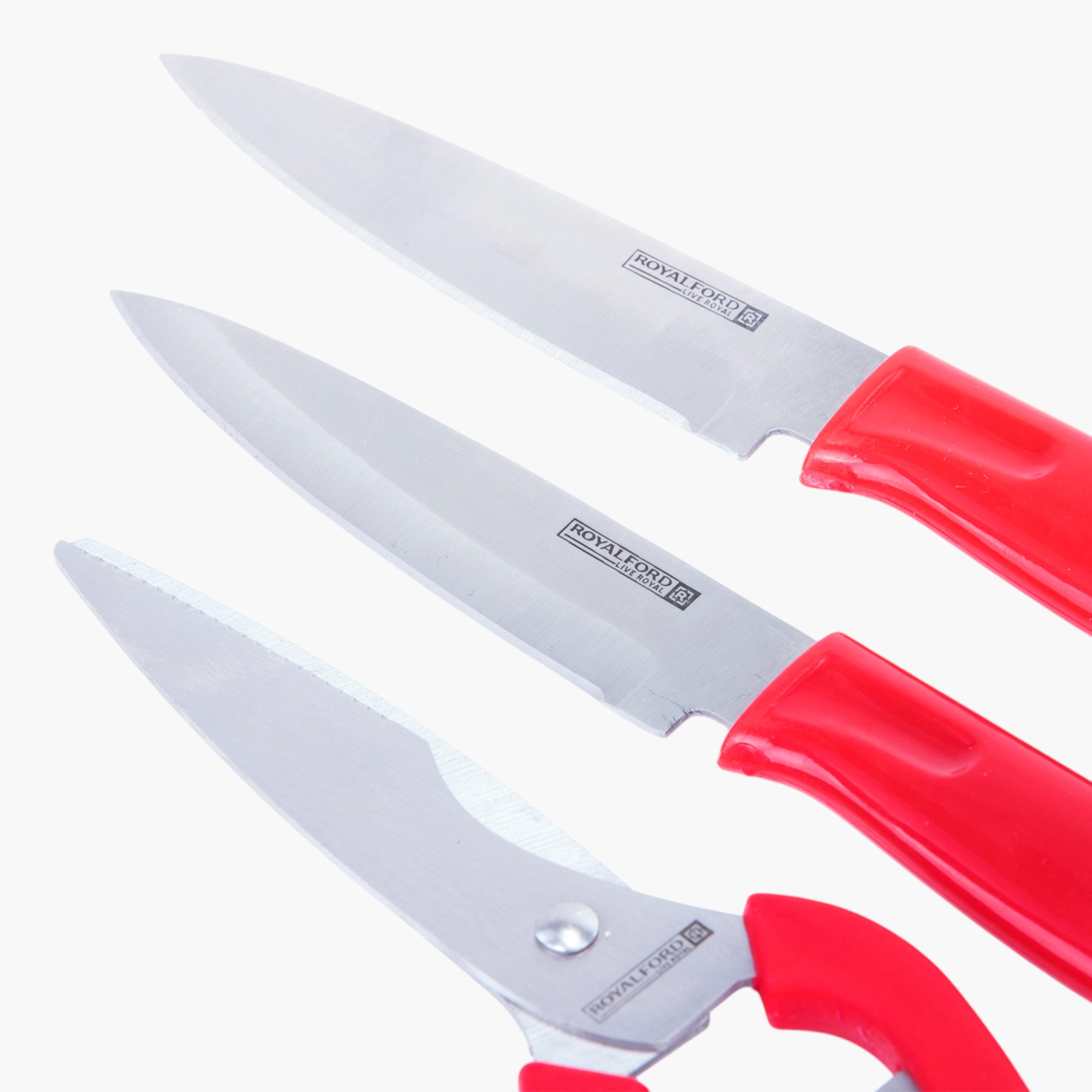 Royalford 4-Piece Kitchen Knife Set with Cutting Board and Scissor-household-kitchen-kitchentoolsandutensils-knives-image-4