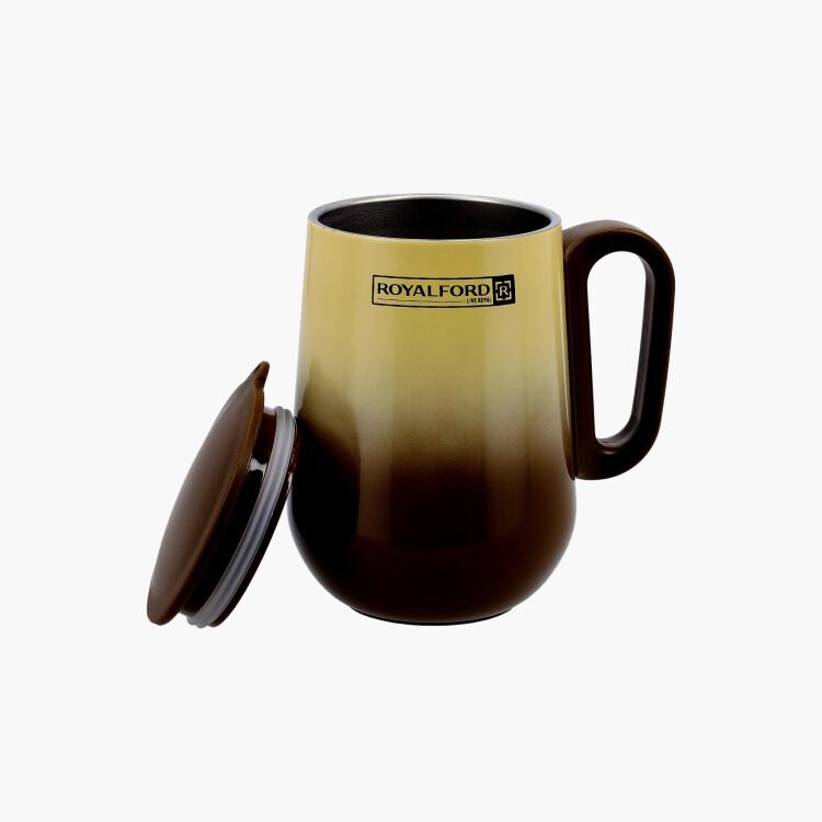 Royalford Double Wall Stainless Steel Mug with Lid - 270 ml-household-dining-teaandcoffee-mugsandcups-image-2