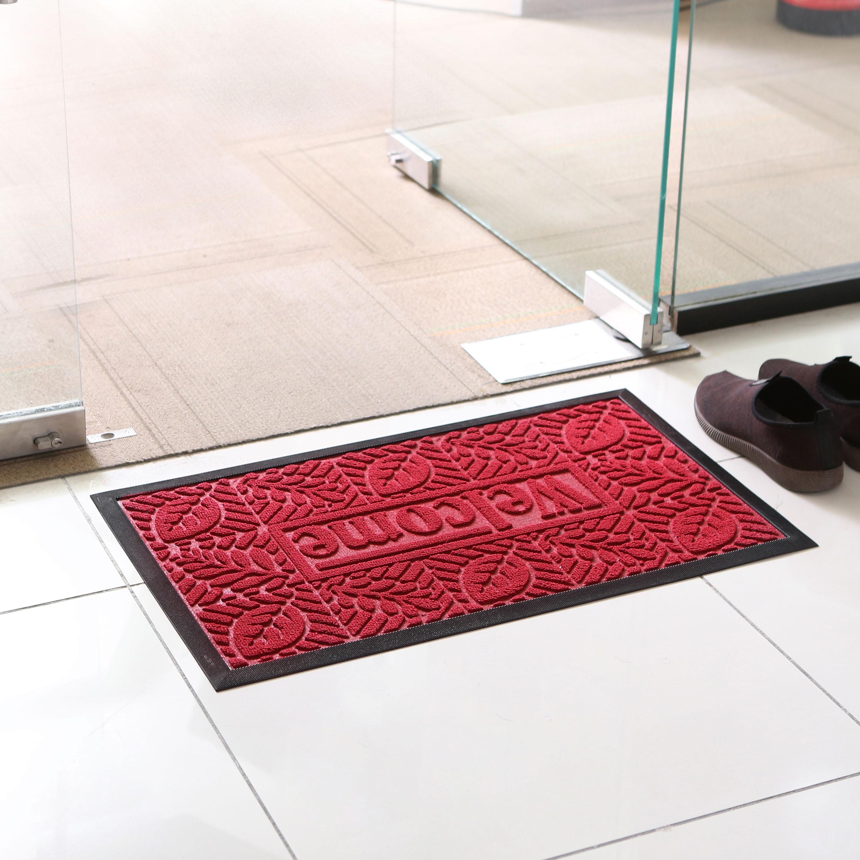 Leaf Textured Doormat - 45x75 cms-household-kitchen-kitchenorganising-kitchentrolleys-image-1