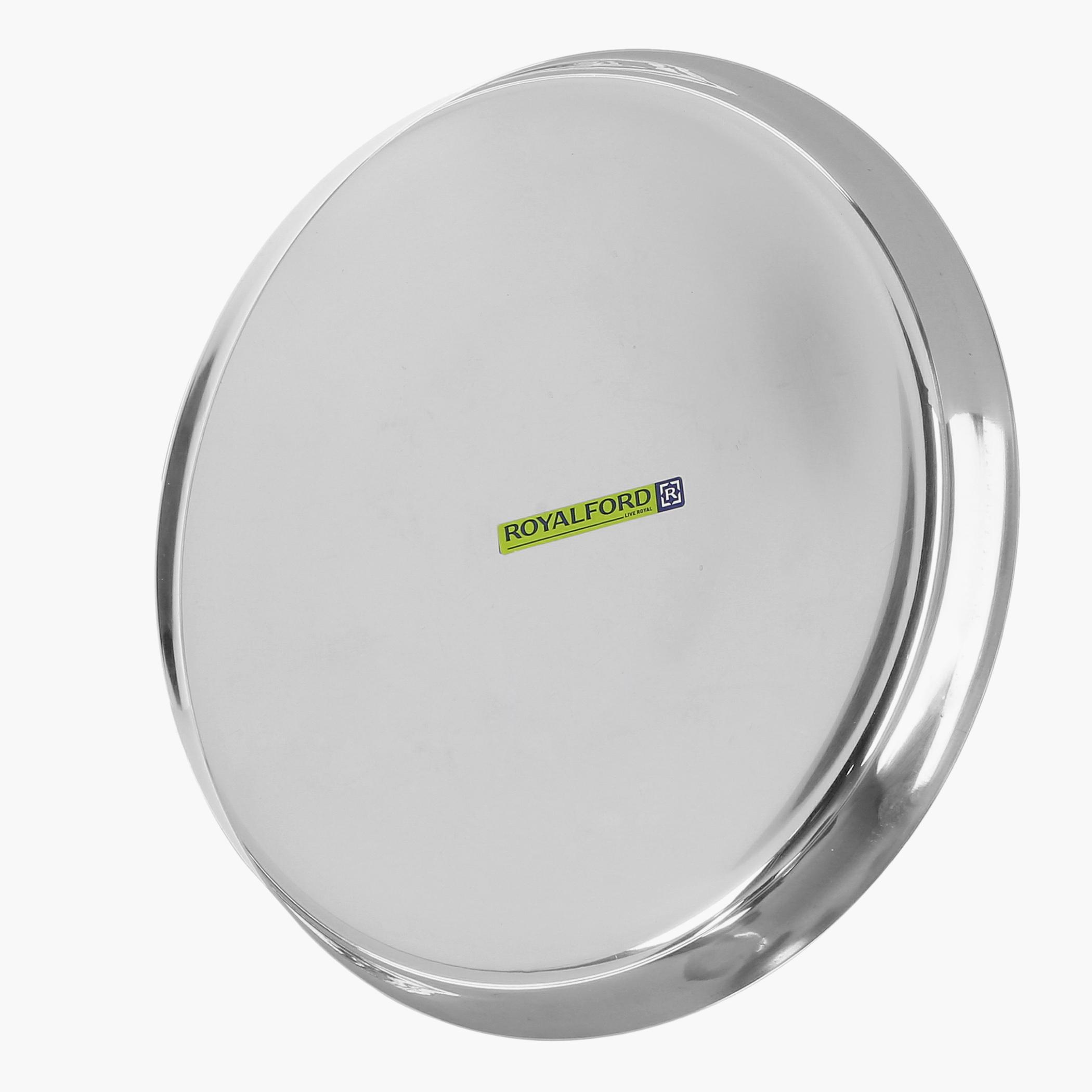 Stainless Steel Plate - 14 inches-household-dining-dinnerware-plates-image-2