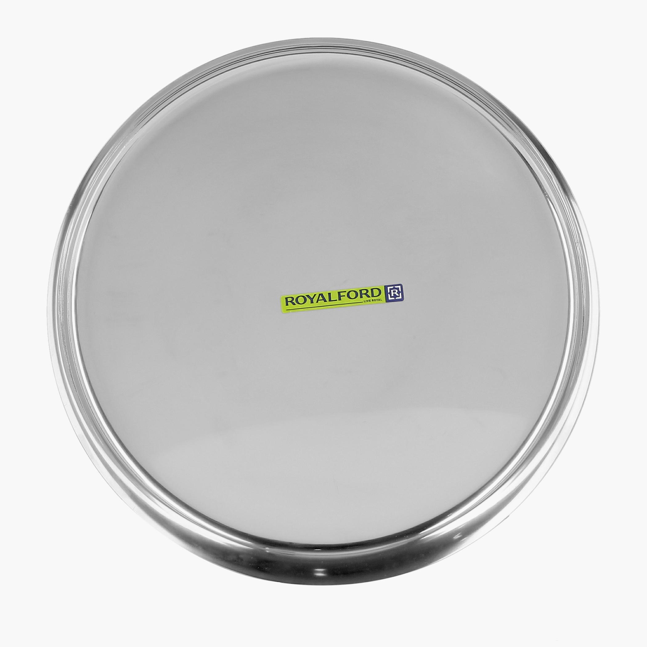 Stainless Steel Plate - 14 inches-household-dining-dinnerware-plates-image-3