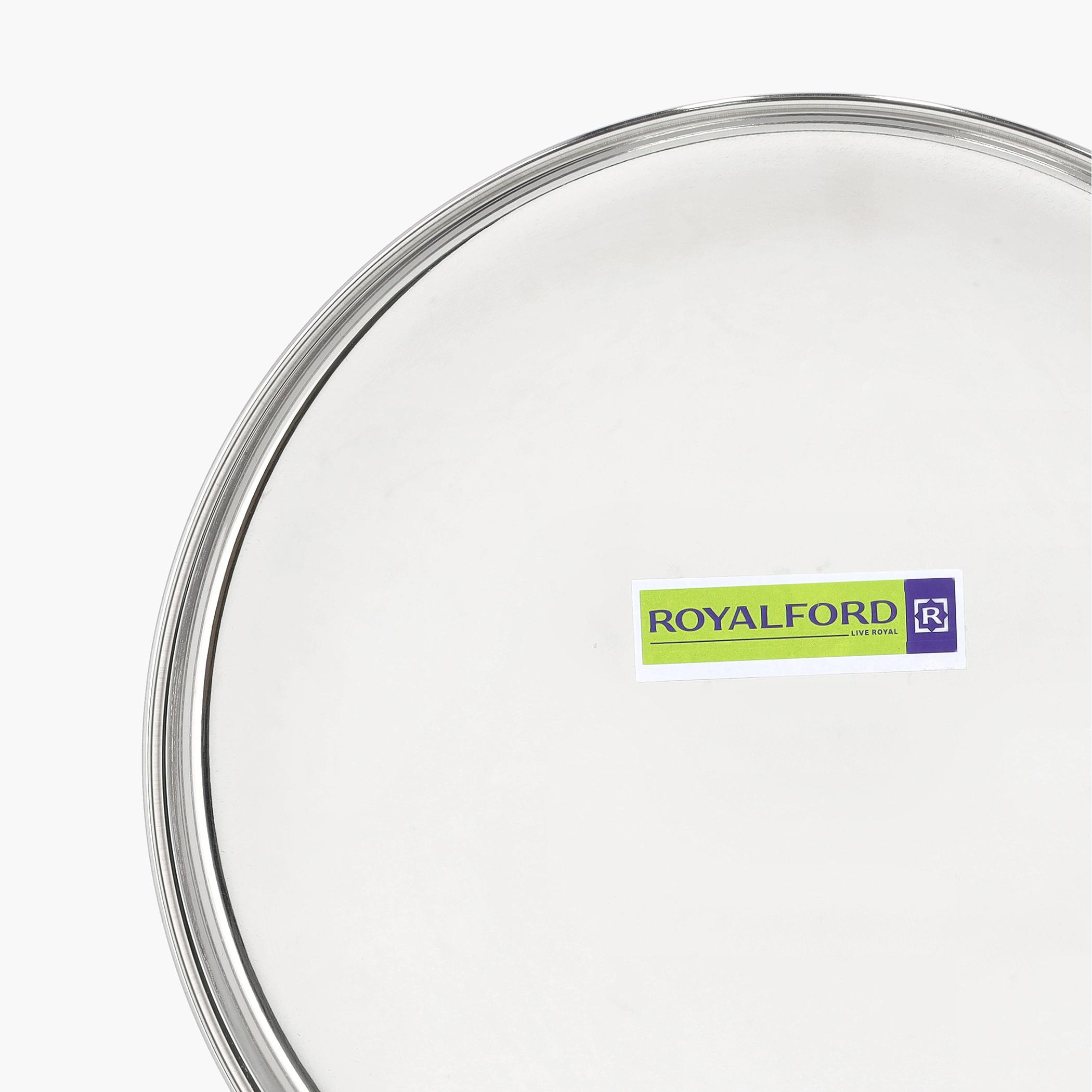 Stainless Steel Serving Plate - 26 cms-household-dining-dinnerware-plates-image-3