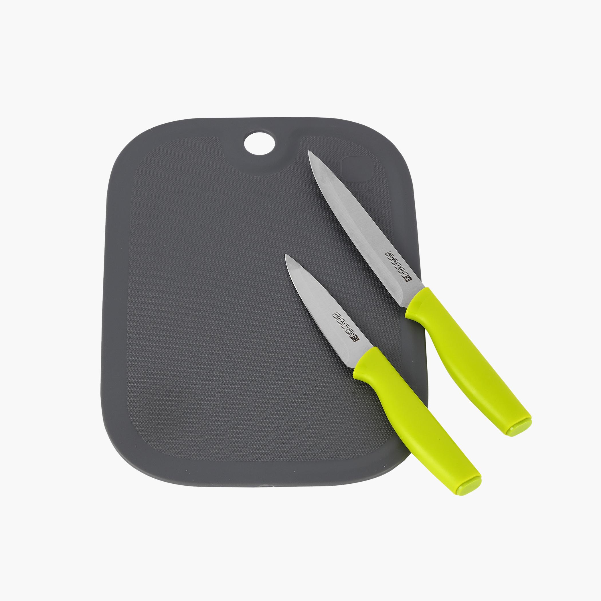 طقم لوح تقطيع و2 سكين من رويال فورد-household-kitchen-kitchentoolsandutensils-knives-image-2