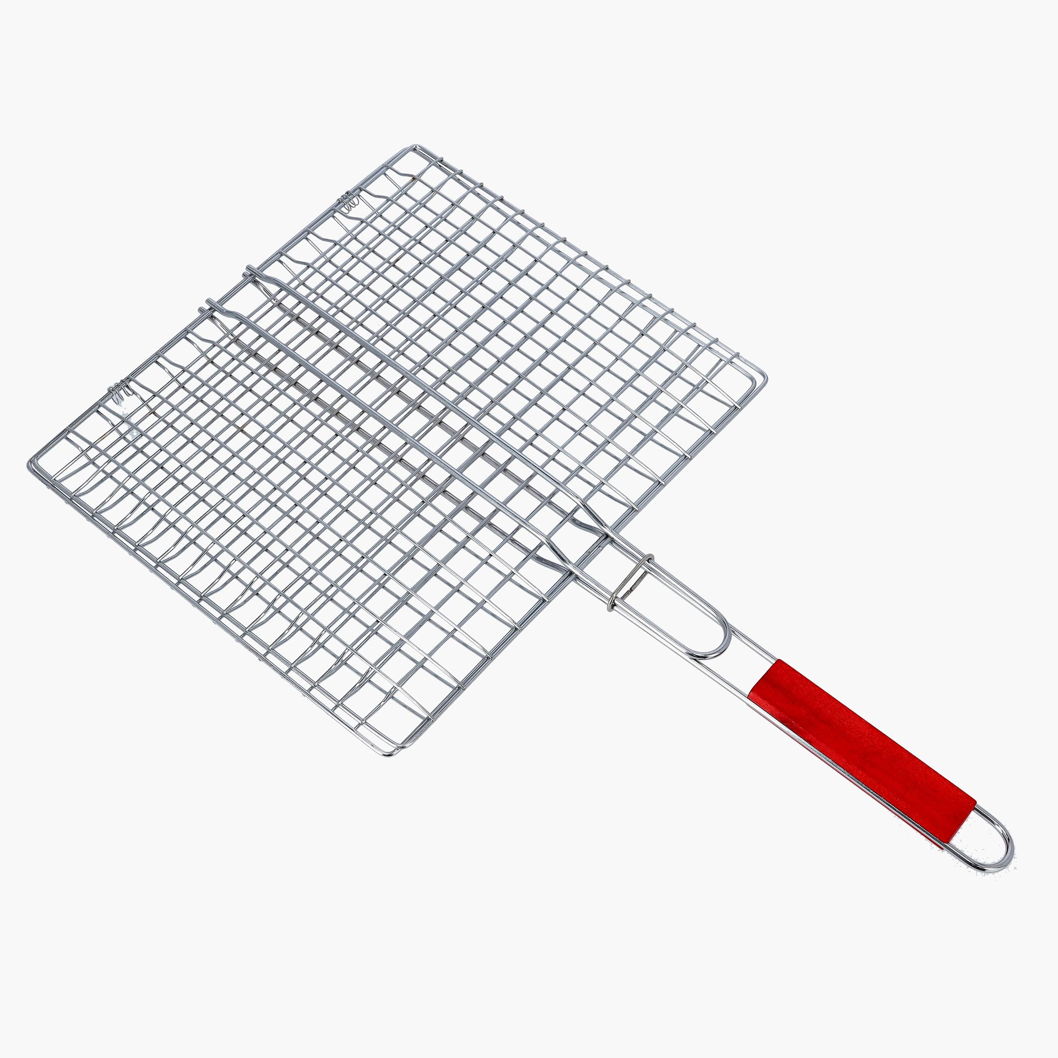 Royalford Chrome Plated Barbeque Grill with Wooden Handle-household-kitchen-kitchentoolsandutensils-foodpreparationtools-image-1