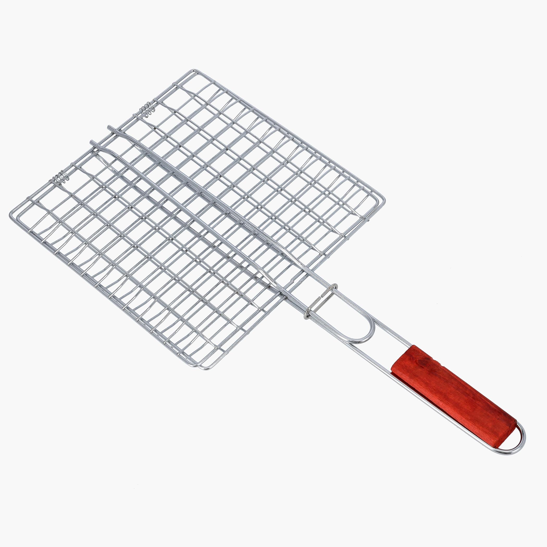 Royalford Chrome Plated Barbeque Grill with Wopoden Handle-household-kitchen-kitchentoolsandutensils-foodpreparationtools-image-1