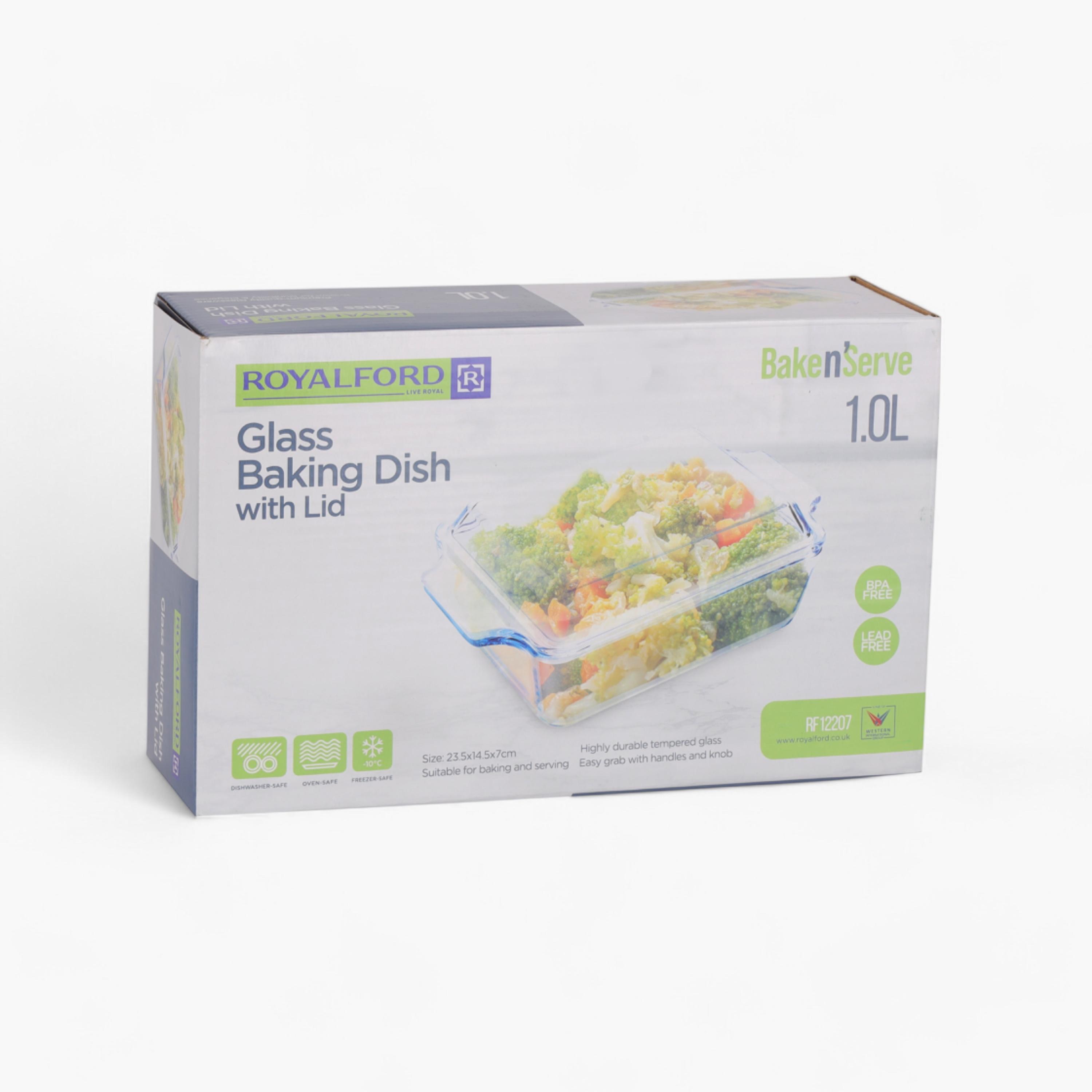 Glass Baking Dish with Lid - 1 L-household-kitchen-bakeware-bakingdishes-image-5