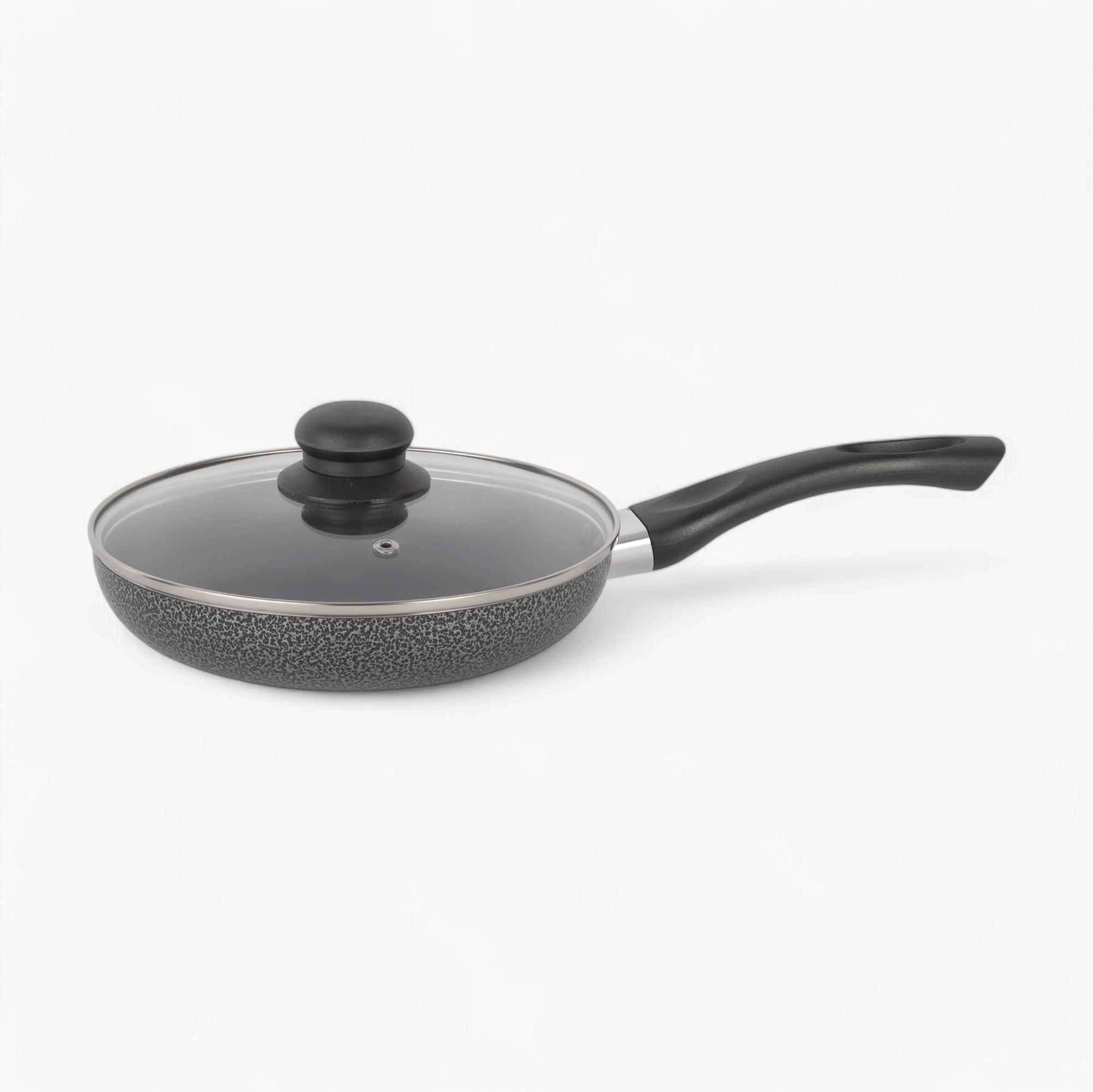Non-Stick Aluminium Fry Pan with Tempered Glass Lid - 20 cms-household-kitchen-cookware-potsandpans-image-1
