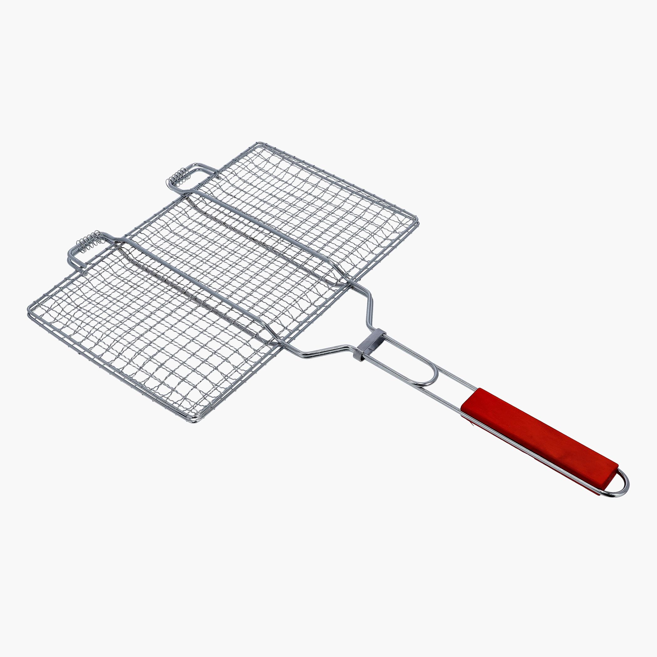 Folding Barbeque Grill with Wooden Handle-household-kitchen-kitchentoolsandutensils-foodservingtools-image-1