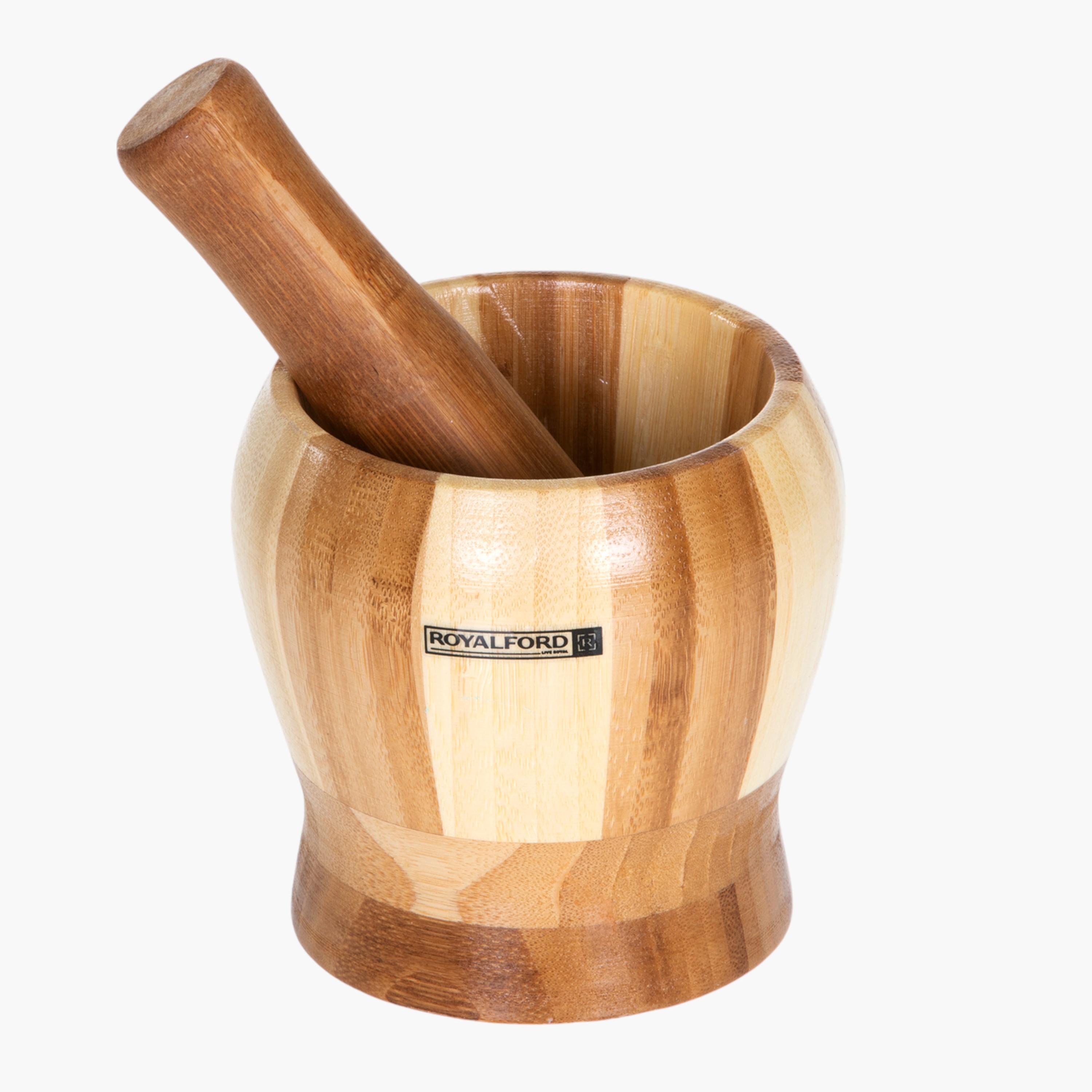 Bamboo Pestle and Mortar Set-household-kitchen-kitchentoolsandutensils-foodpreparationtools-image-1