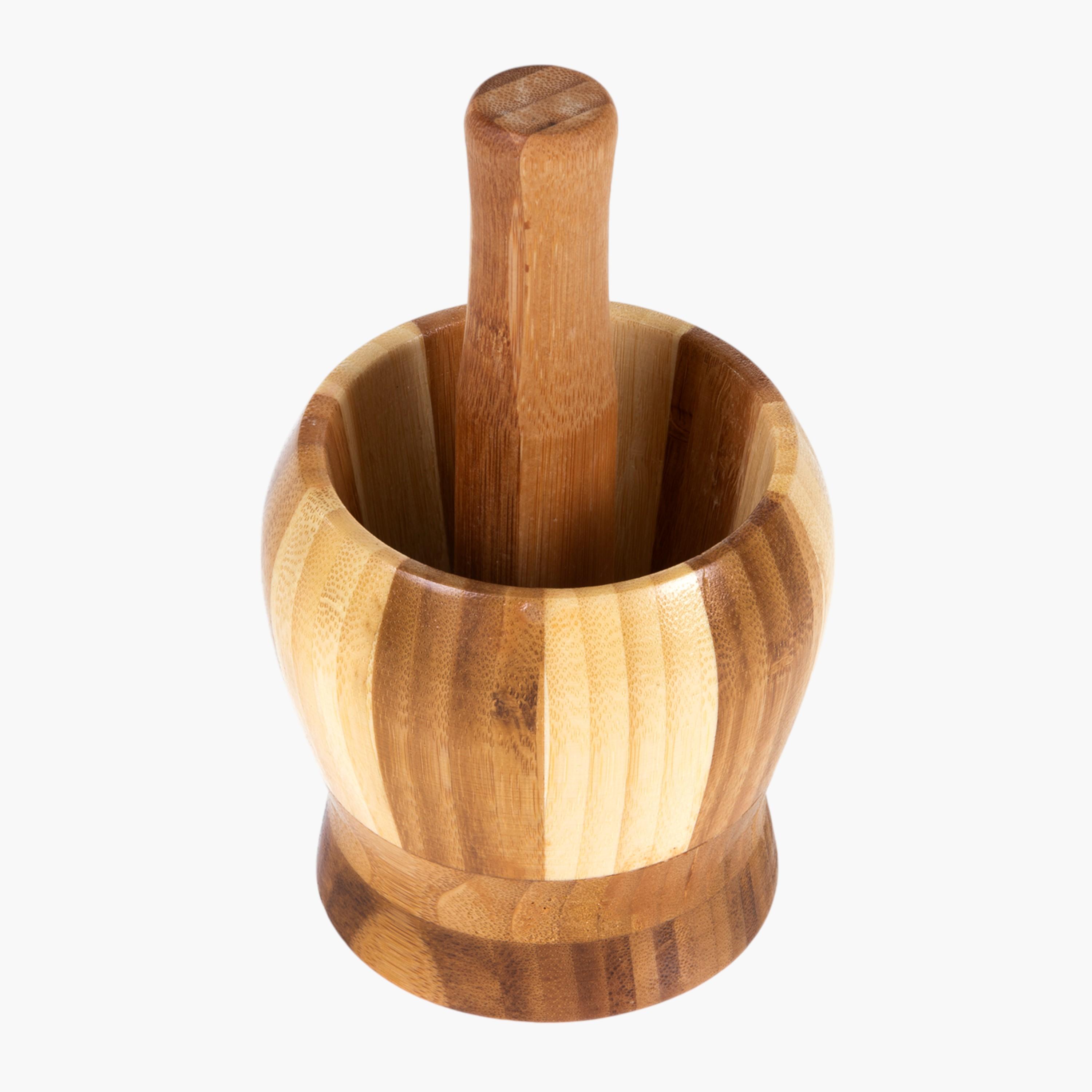 Bamboo Pestle and Mortar Set-household-kitchen-kitchentoolsandutensils-foodpreparationtools-image-3