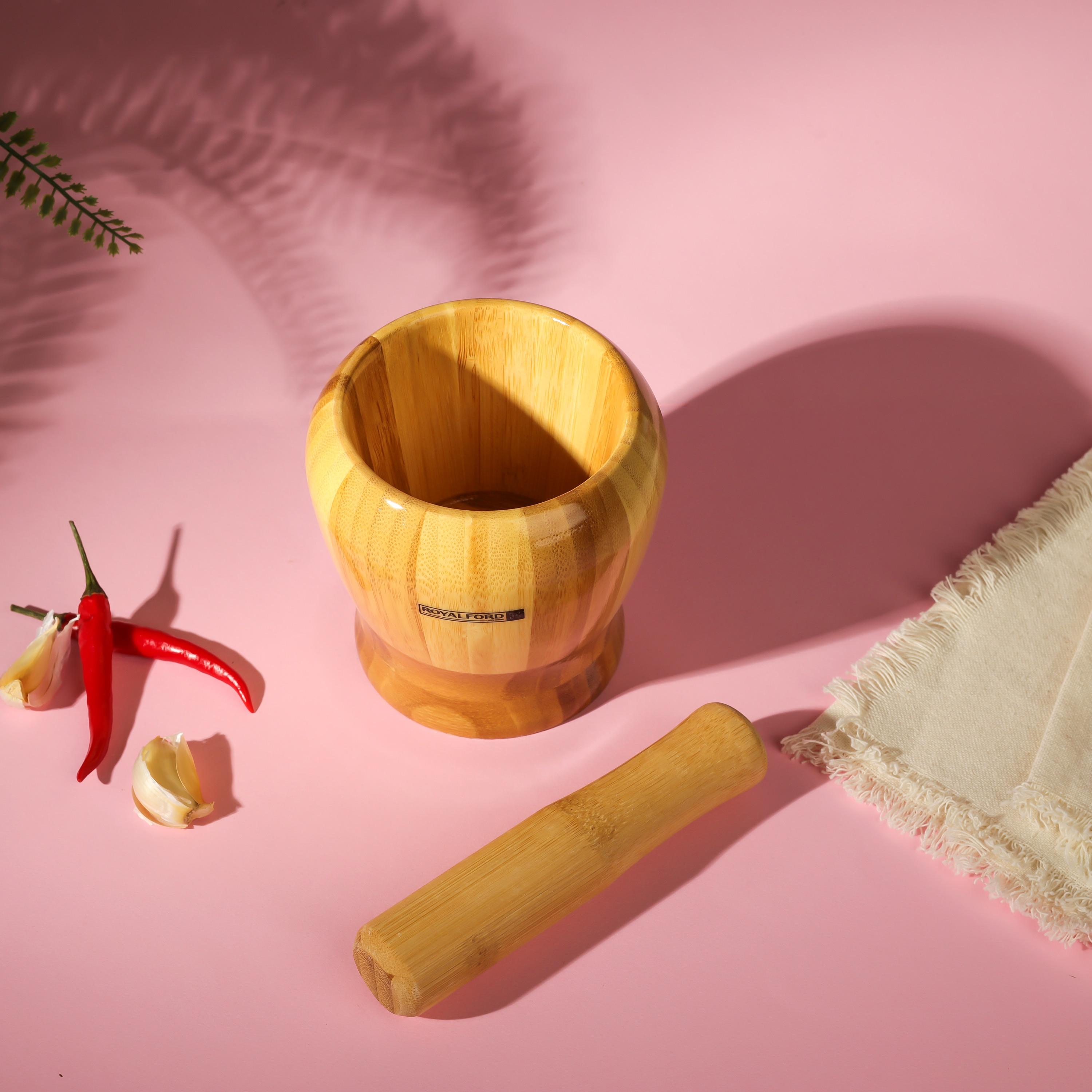Bamboo Pestle and Mortar Set-household-kitchen-kitchentoolsandutensils-foodpreparationtools-image-8