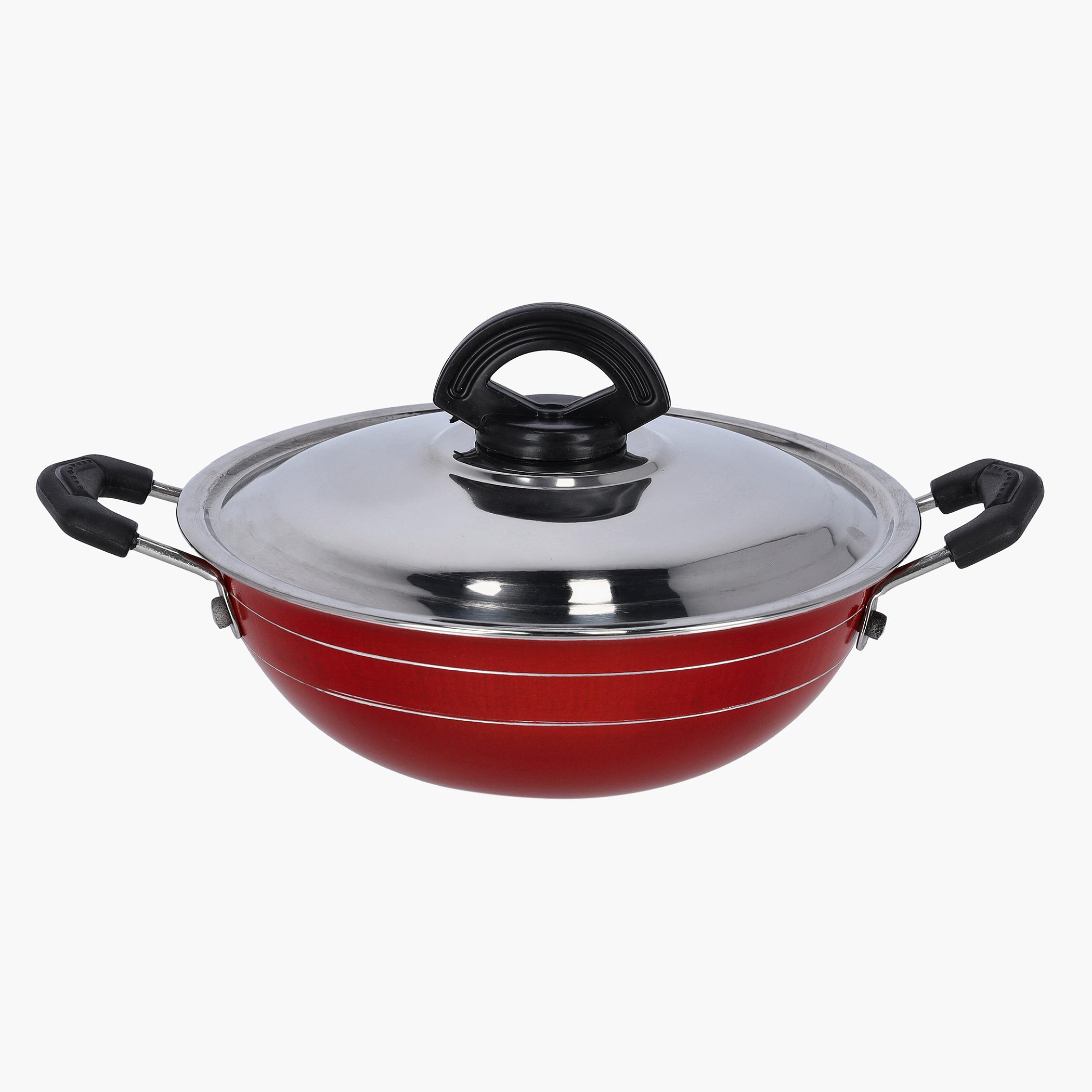 Aluminium Frying Pan with Stainless Steel Lid - 26 cm-household-kitchen-cookware-potsandpans-image-1