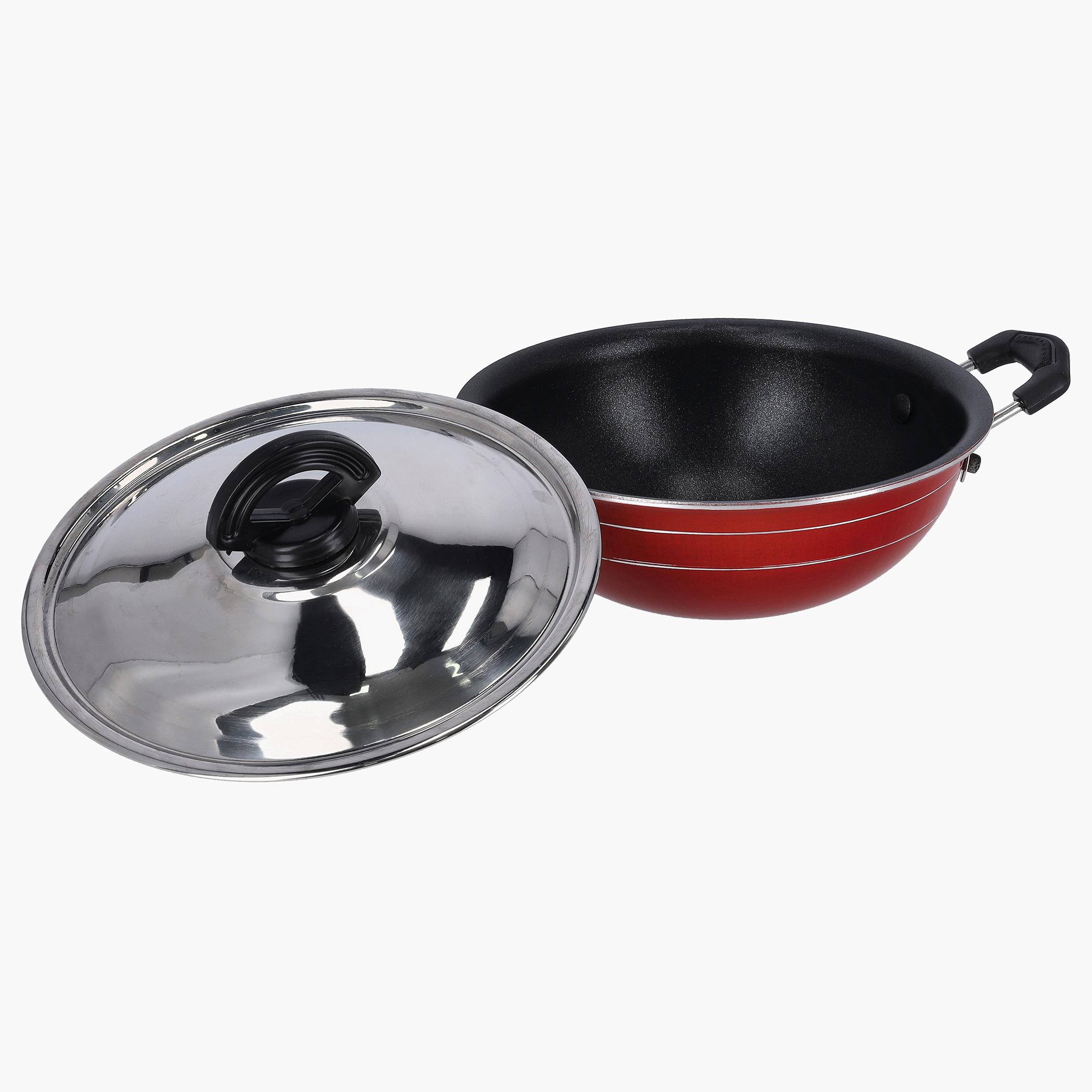 Aluminium Frying Pan with Stainless Steel Lid - 26 cm-household-kitchen-cookware-potsandpans-image-2