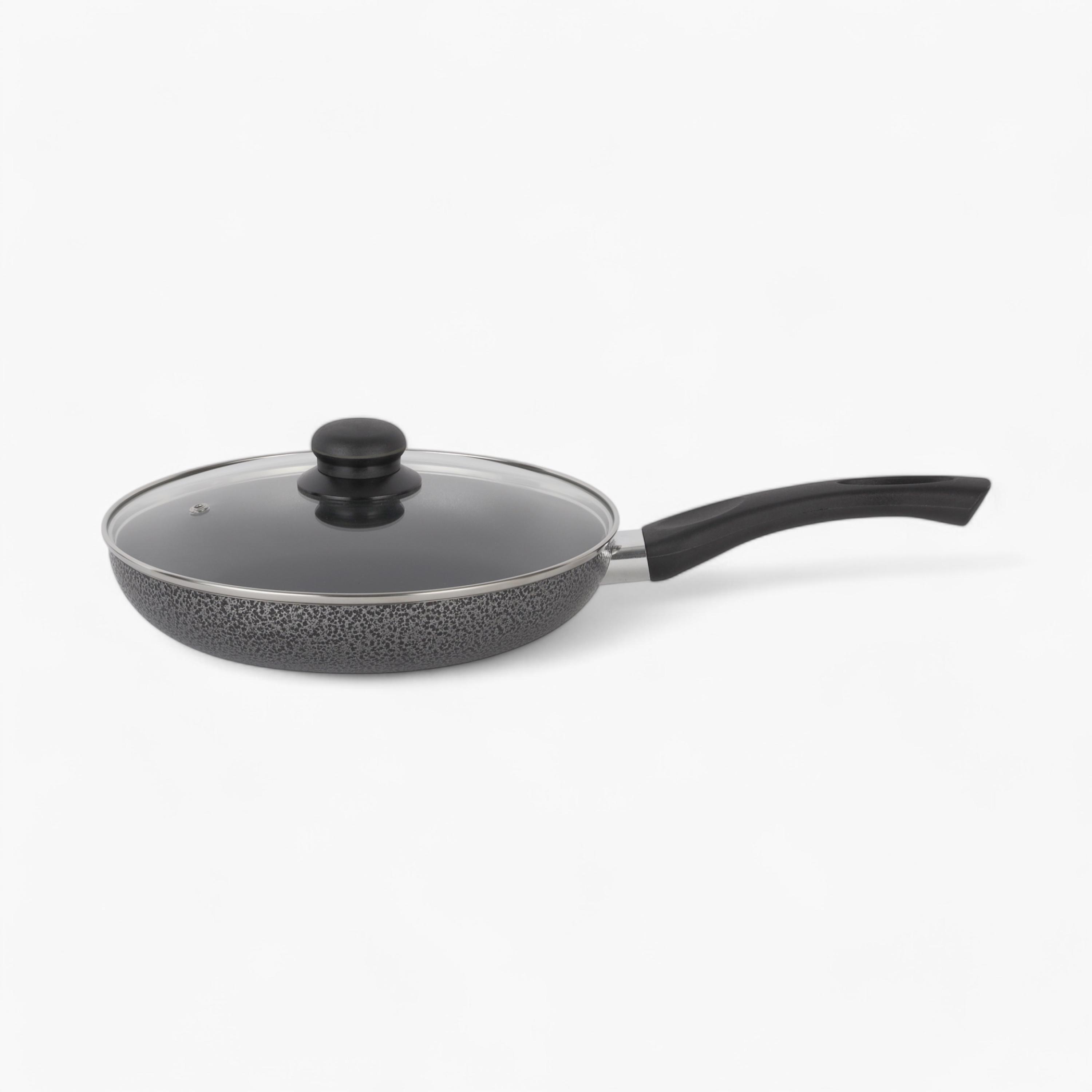 Aluminium Non-Stick Fry Pan with Glass Lid - 24 cms-household-kitchen-cookware-potsandpans-image-1