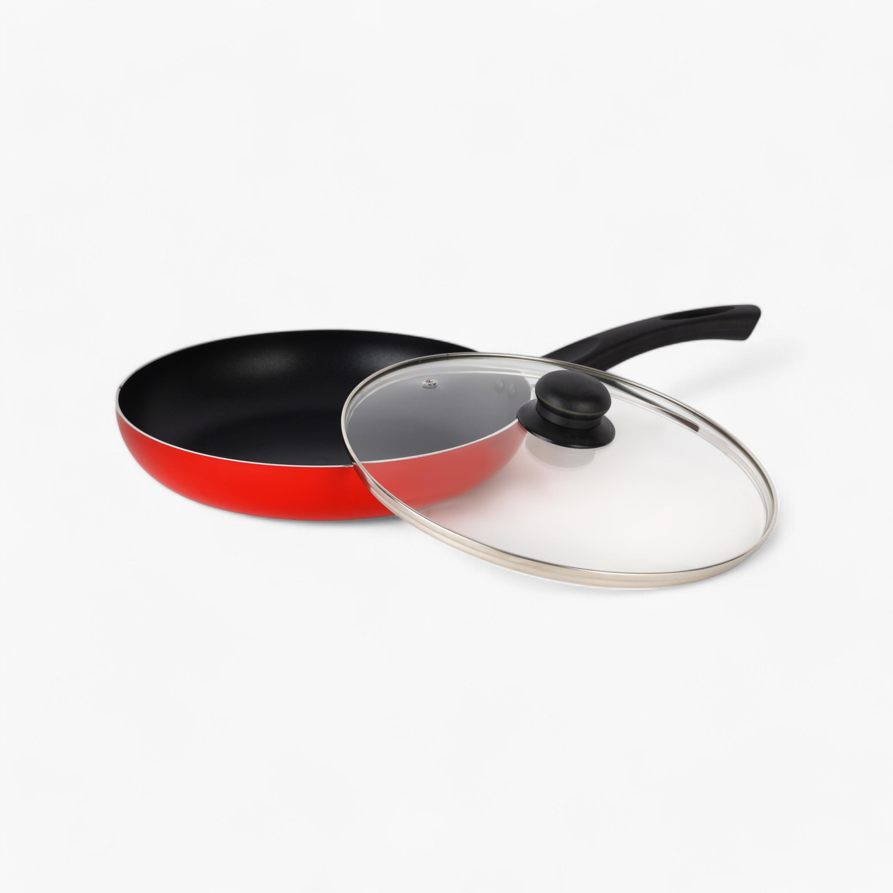 Aluminium Non-Stick Fry Pan with Glass Lid - 24 cms-household-kitchen-cookware-potsandpans-image-2
