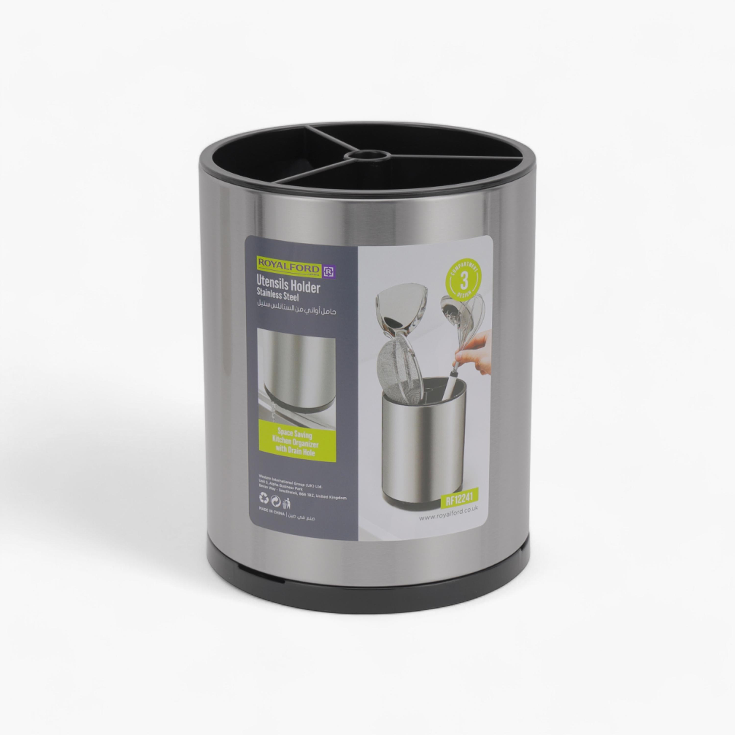 Royalford 3-Compartment Stainless Steel Cutlery Holder-household-kitchen-kitchenorganising-countertoporganising-image-3