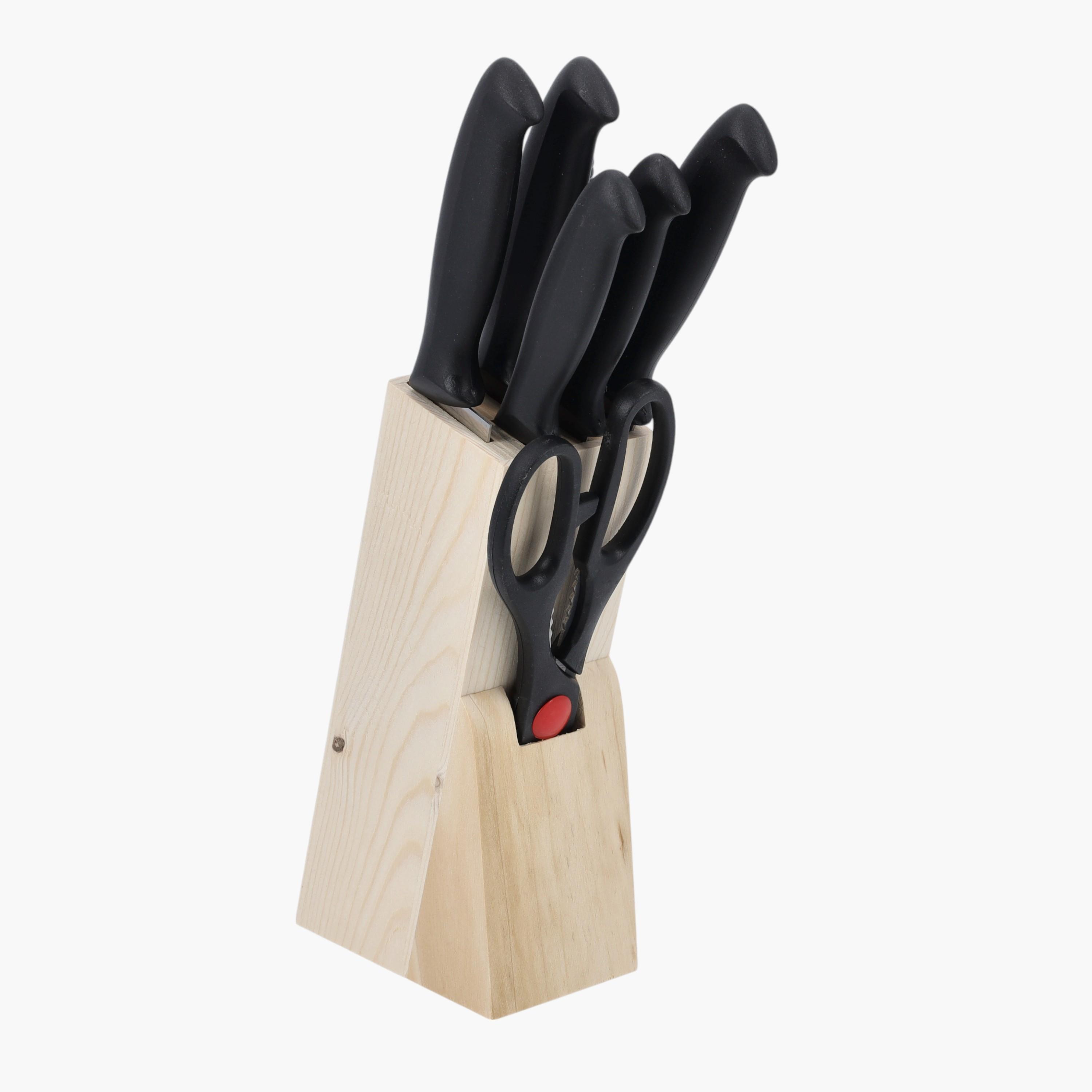 Aluminium 8-Piece Kitchen Knife Set with Wooden Block-household-kitchen-kitchentoolsandutensils-knives-image-1