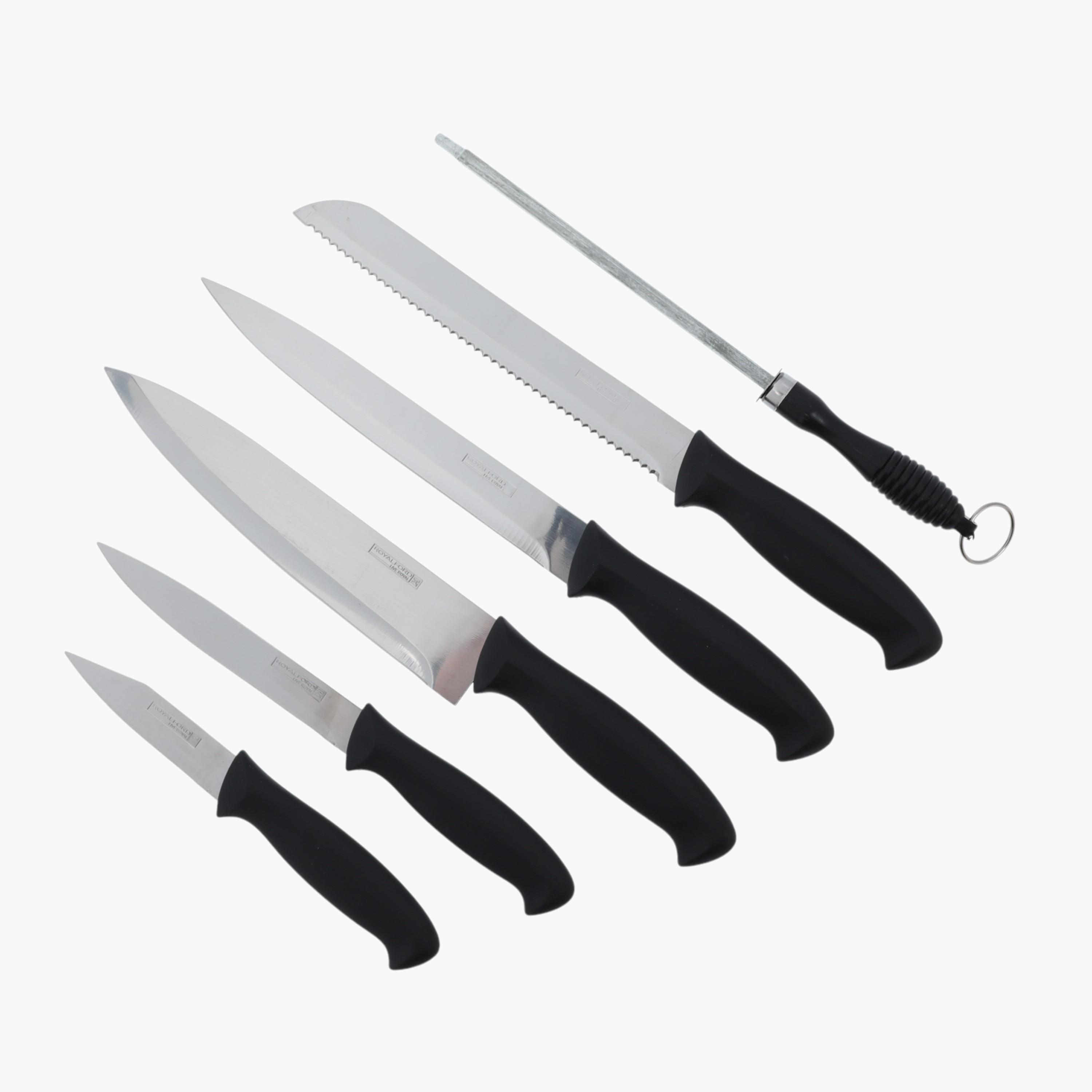 Aluminium 8-Piece Kitchen Knife Set with Wooden Block-household-kitchen-kitchentoolsandutensils-knives-image-2