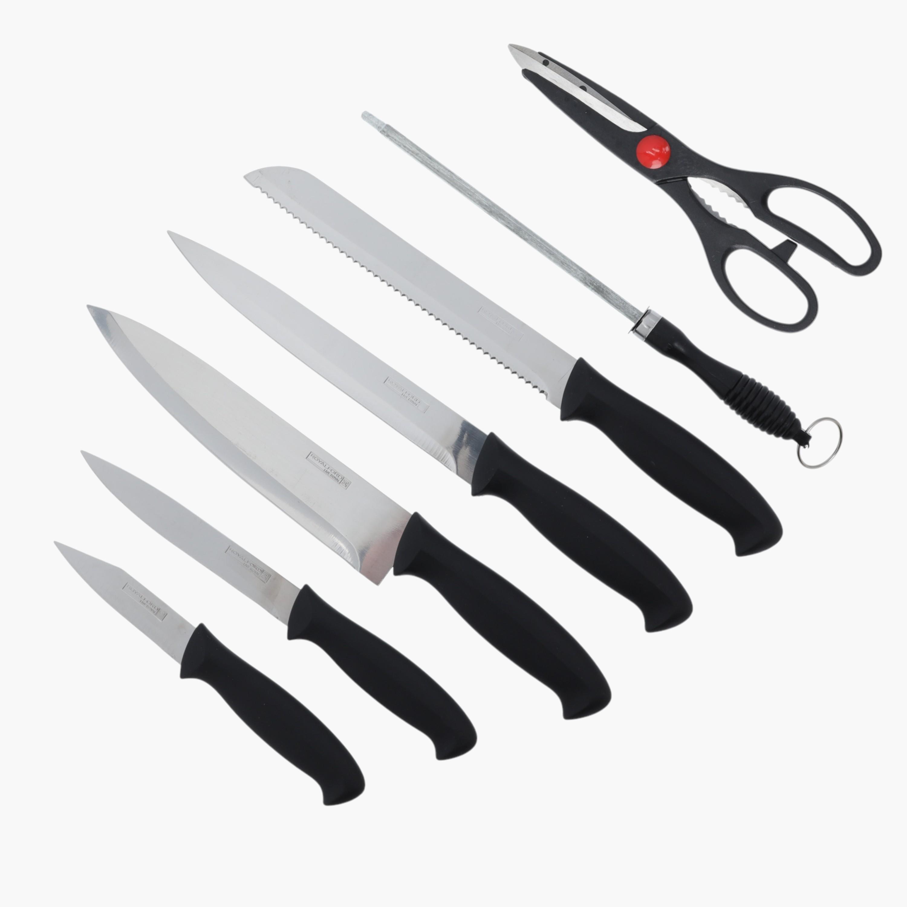 Aluminium 8-Piece Kitchen Knife Set with Wooden Block-household-kitchen-kitchentoolsandutensils-knives-image-5