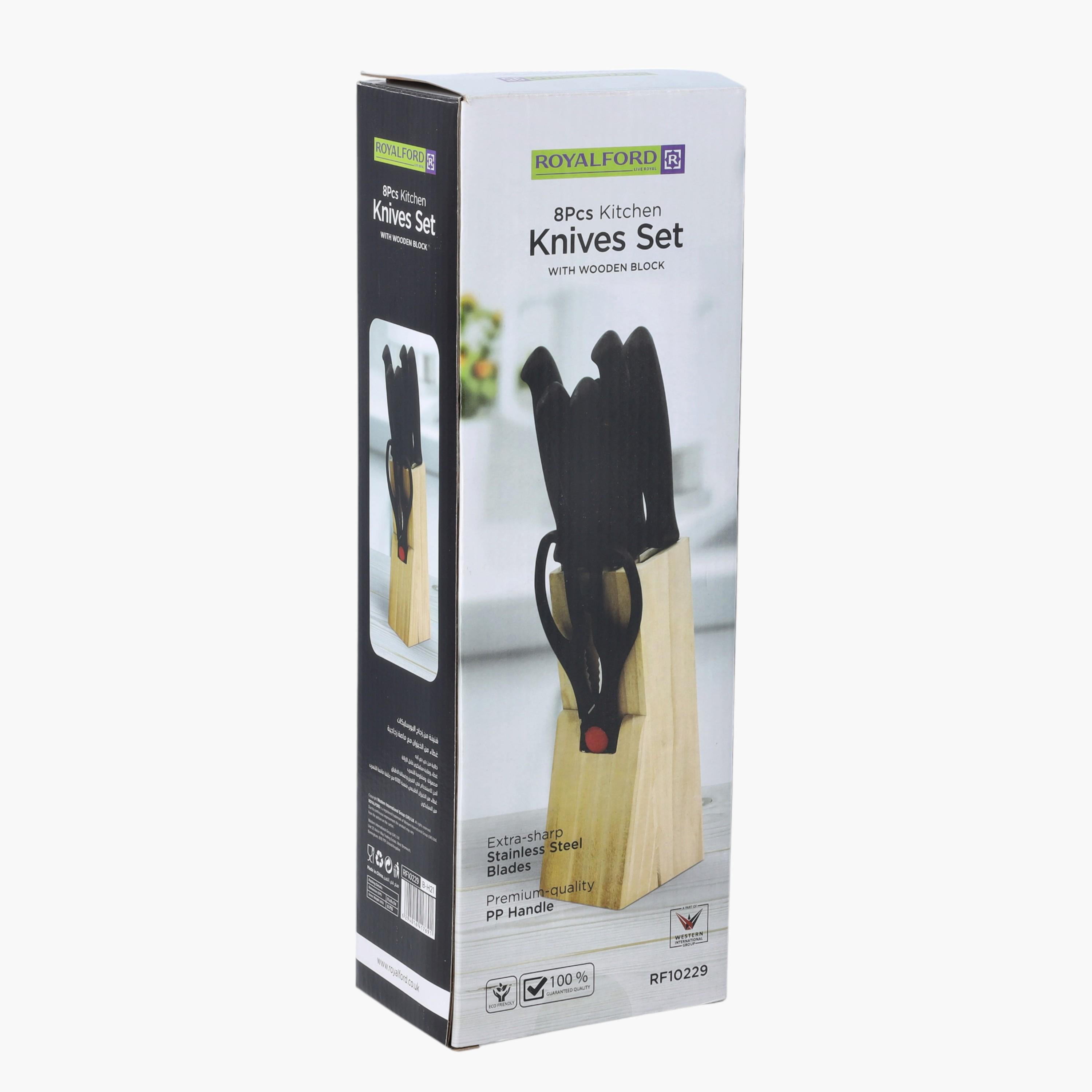 Aluminium 8-Piece Kitchen Knife Set with Wooden Block-household-kitchen-kitchentoolsandutensils-knives-image-6