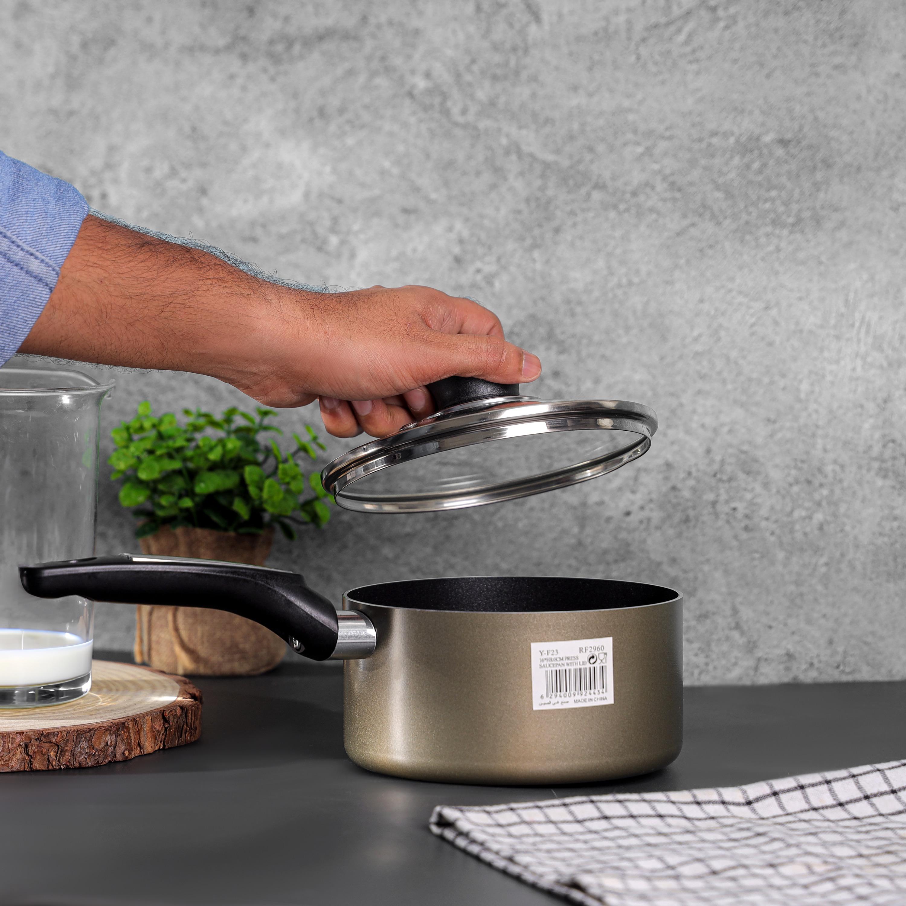 Aluminium Saucepan with Lid - 16 cms-household-kitchen-cookware-potsandpans-image-9