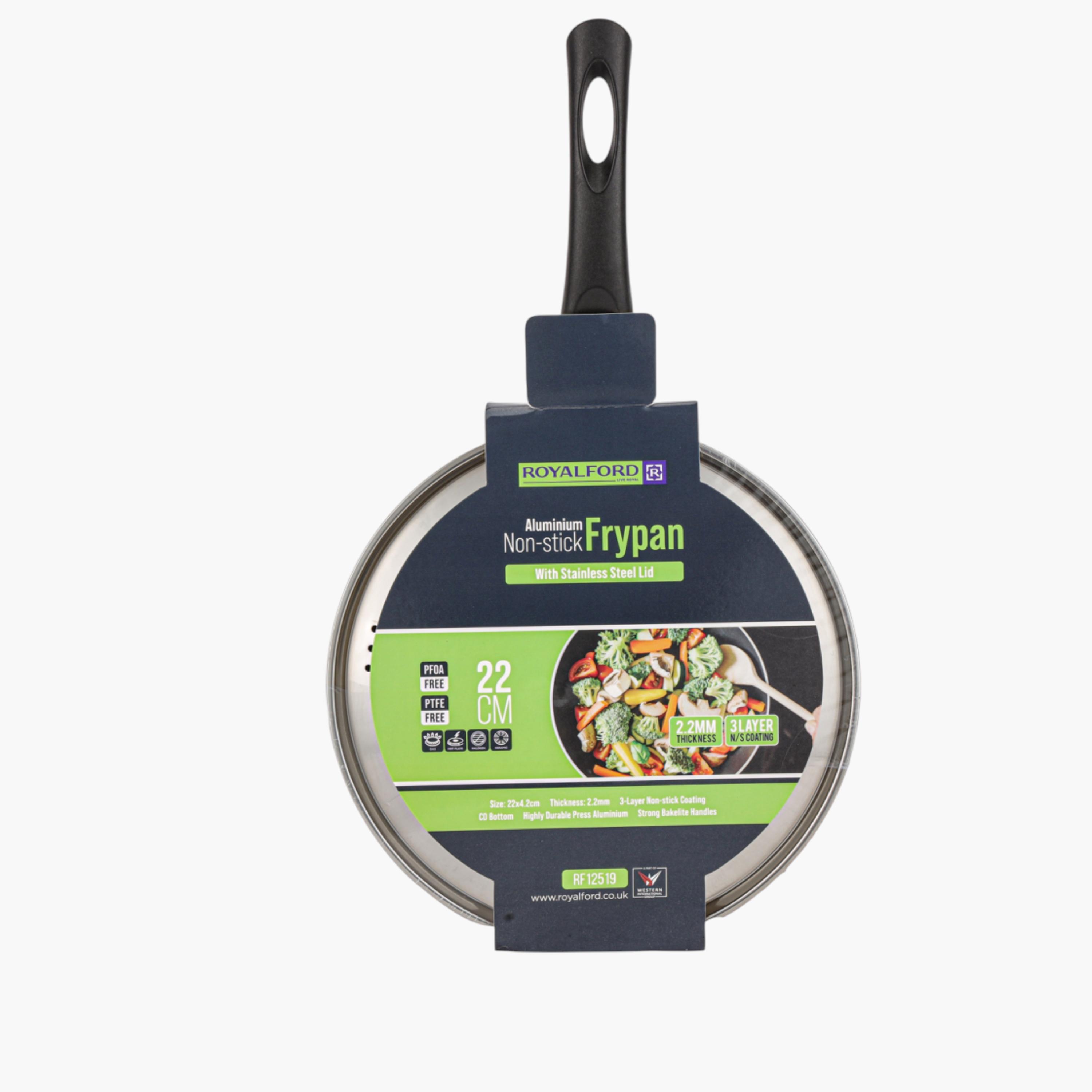Aluminium Nonstick Frypan with Lid - 22 cm-household-kitchen-cookware-potsandpans-image-2