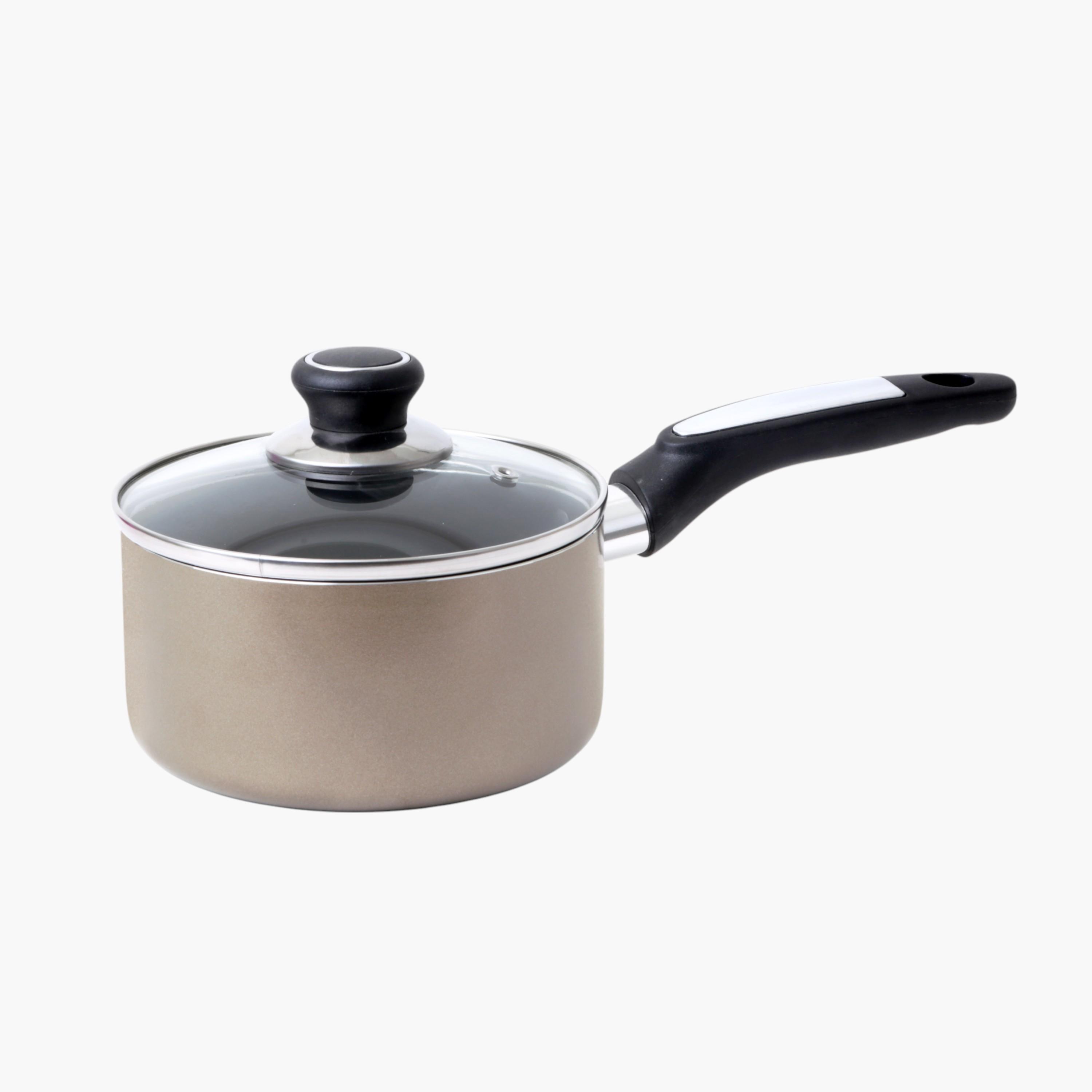 Aluminium Non-Stick Saucepan with Lid - 18 cms-household-kitchen-cookware-potsandpans-image-1
