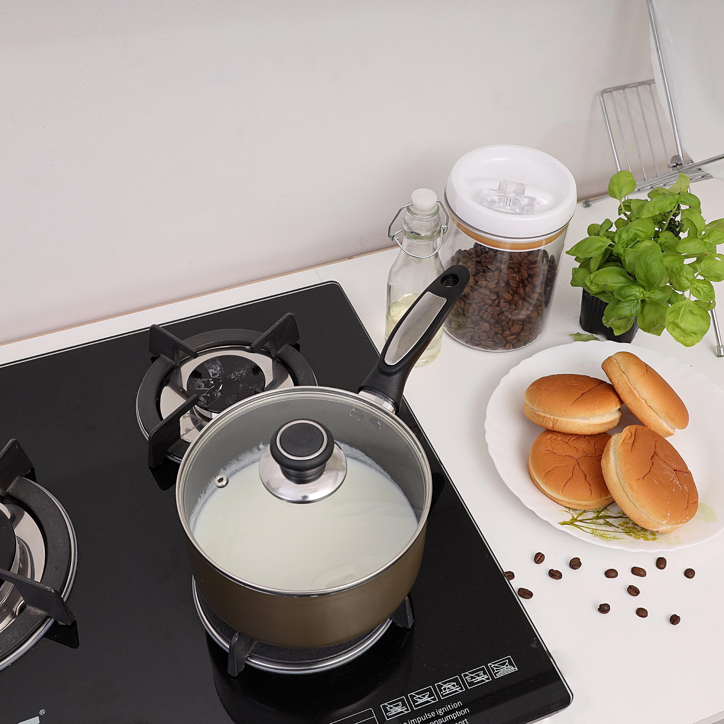 Aluminium Non-Stick Saucepan with Lid - 18 cms-household-kitchen-cookware-potsandpans-image-2