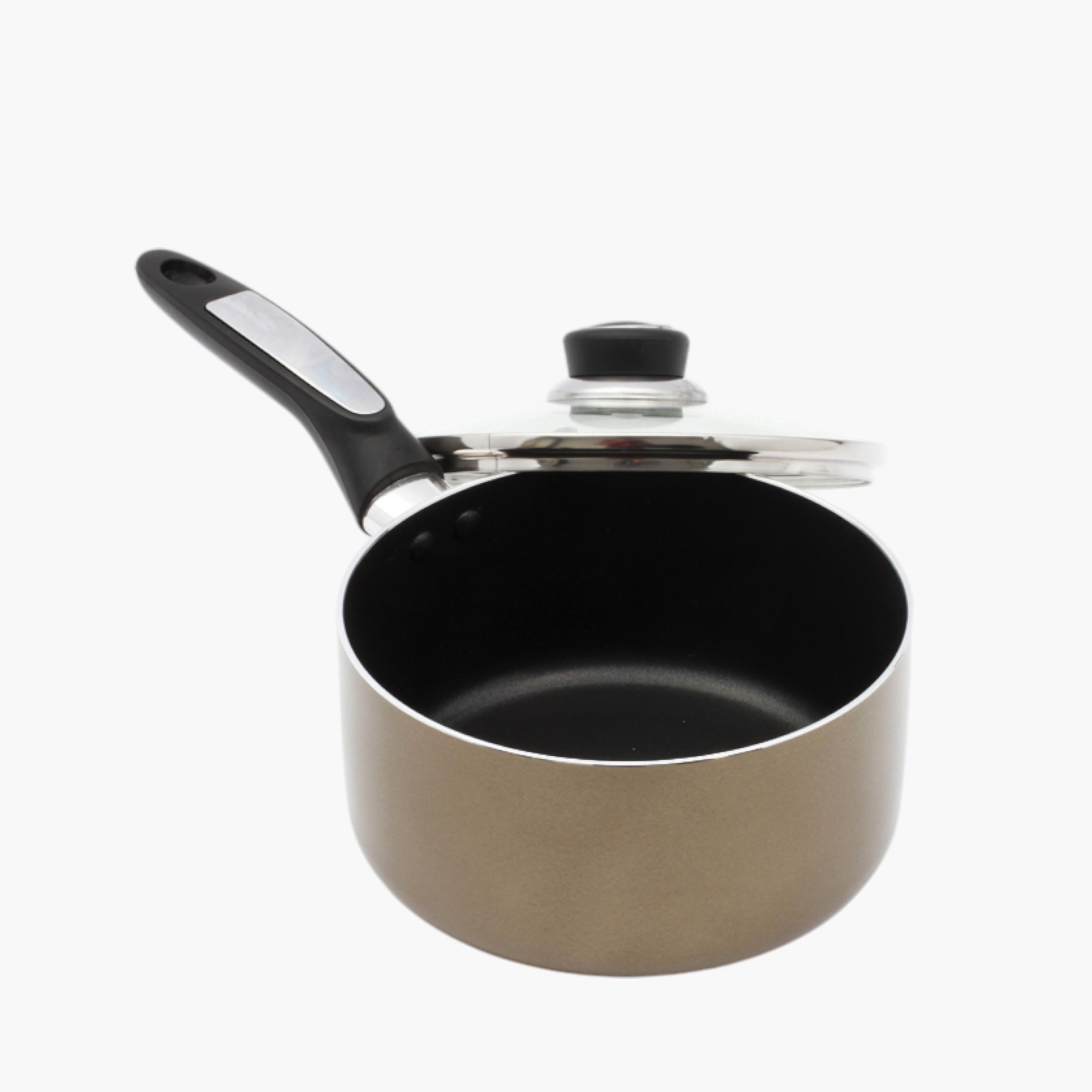Aluminium Non-Stick Saucepan with Lid - 18 cms-household-kitchen-cookware-potsandpans-image-5