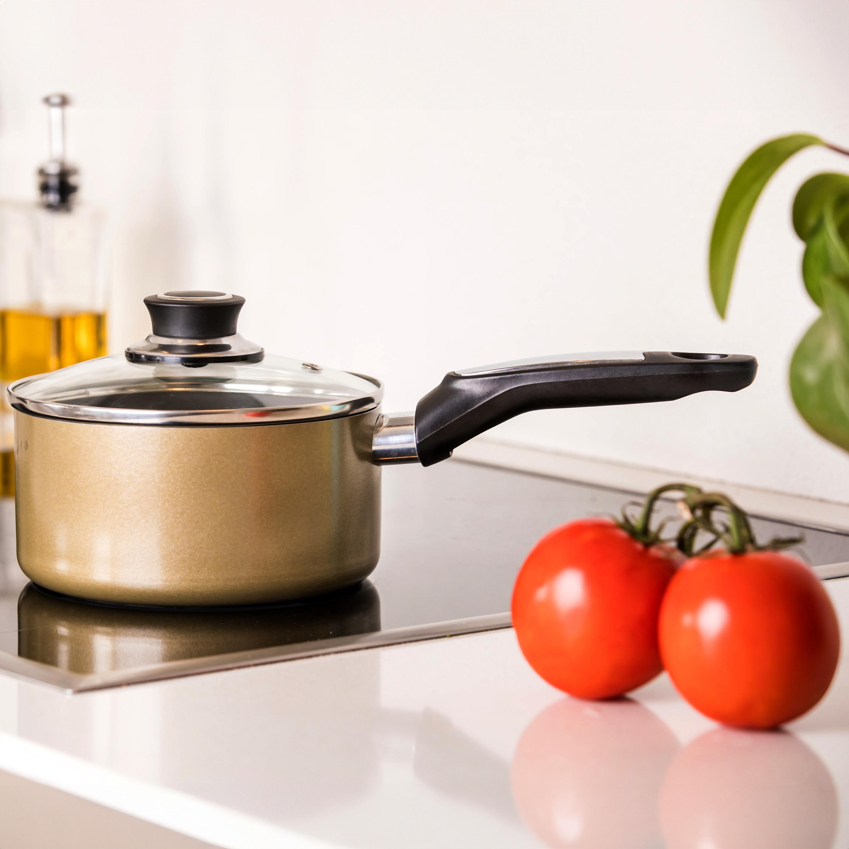 Aluminium Non-Stick Saucepan with Glass Lid - 20 cms-household-kitchen-cookware-potsandpans-image-2