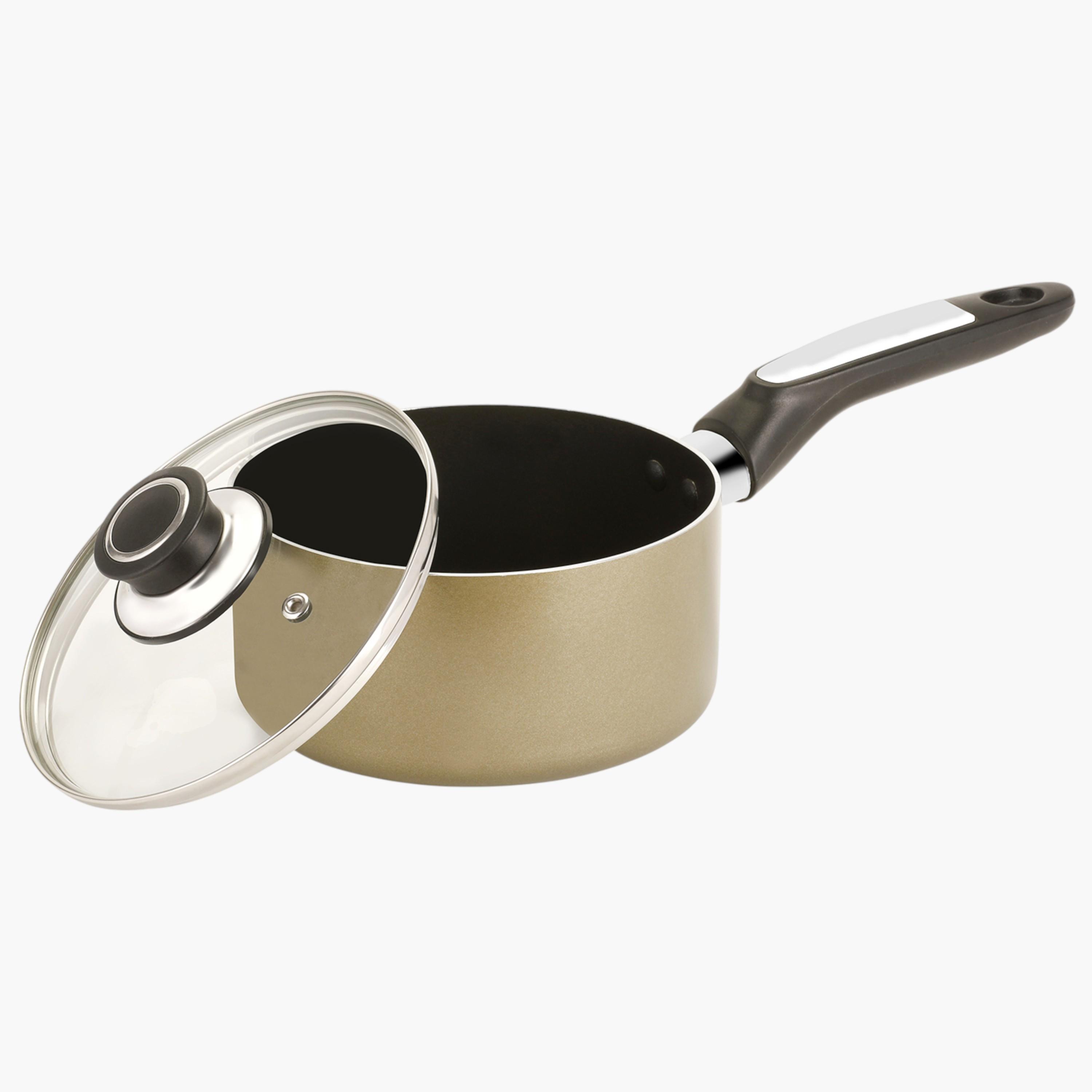 Aluminium Non-Stick Saucepan with Glass Lid - 20 cms-household-kitchen-cookware-potsandpans-image-4
