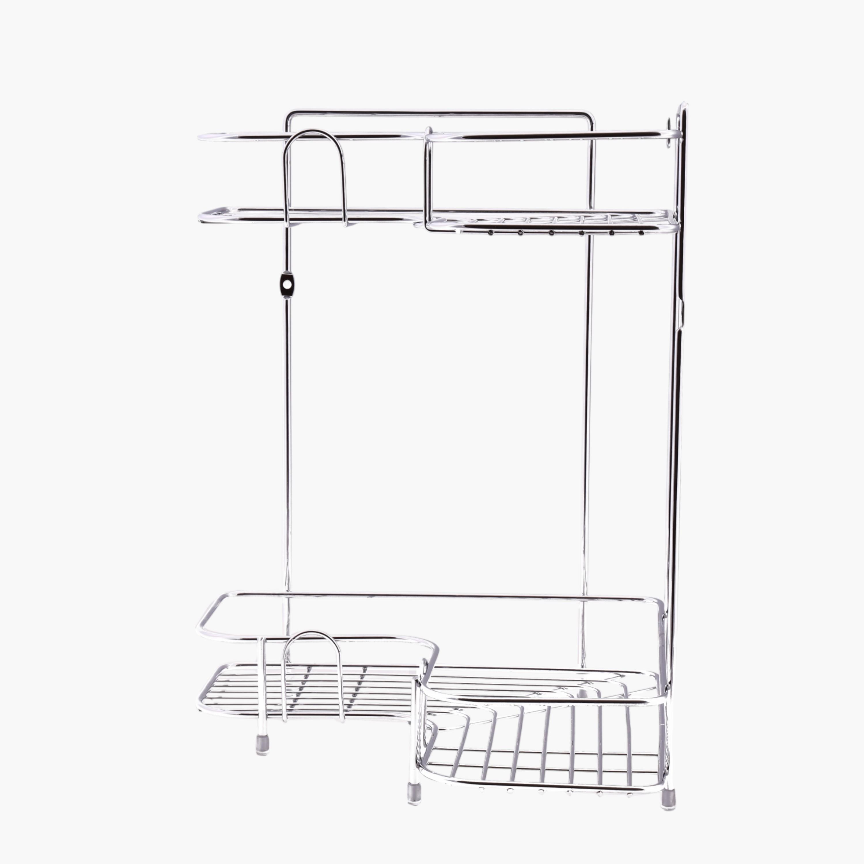 Royalford 2-Tier Stainless Steel Corner Rack-household-kitchen-kitchenorganising-countertoporganising-image-2