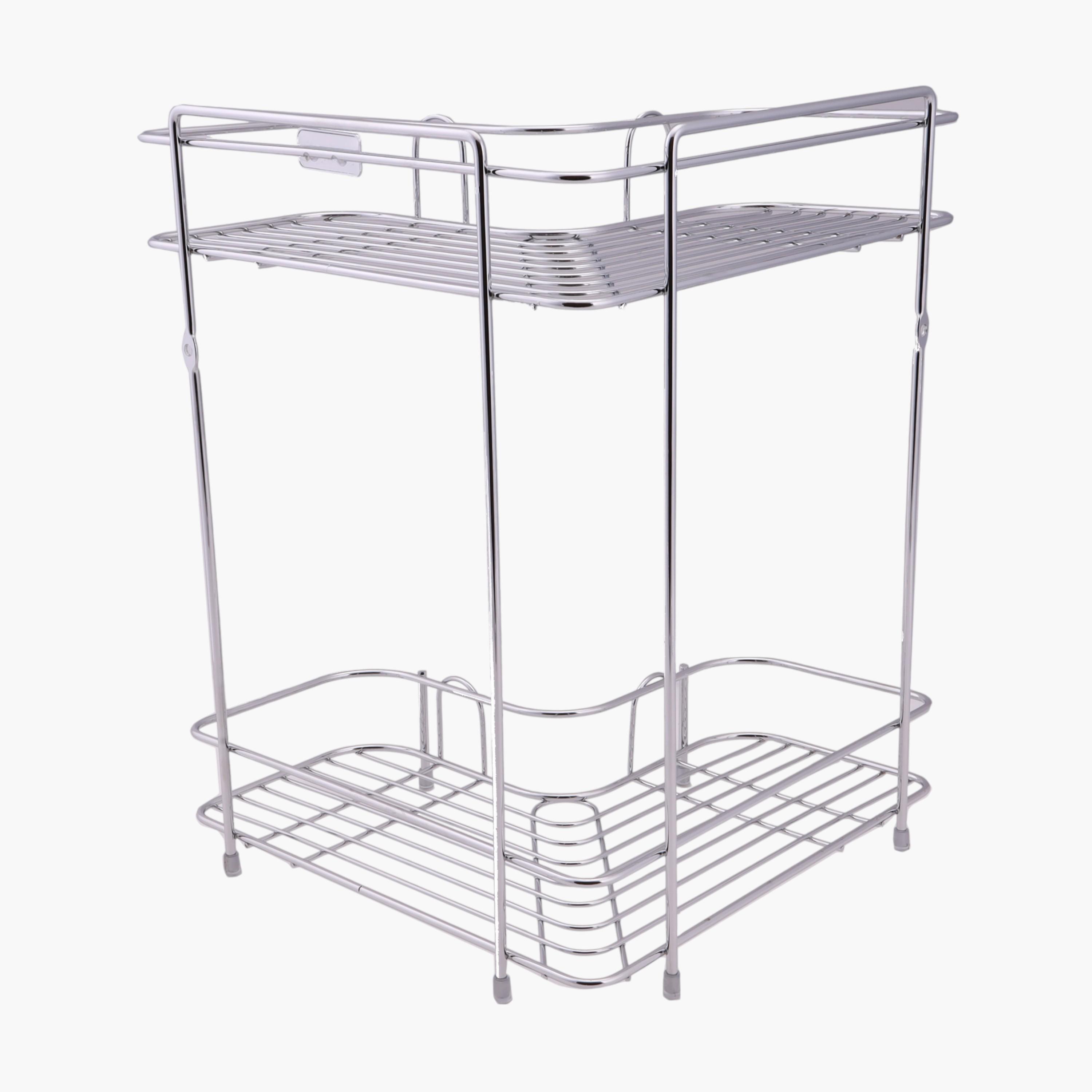 Royalford 2-Tier Stainless Steel Corner Rack-household-kitchen-kitchenorganising-countertoporganising-image-3