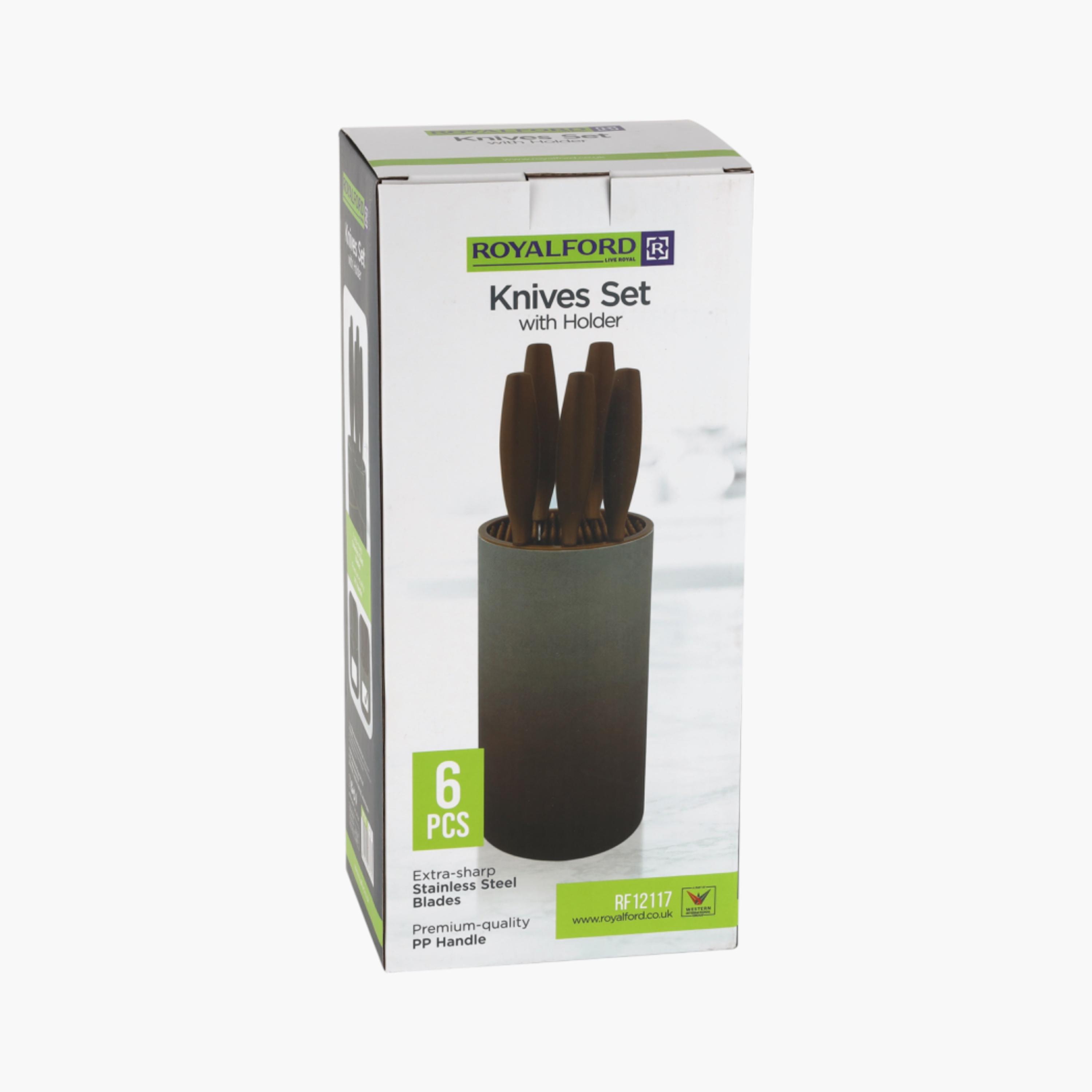 Stainless Steel 6-Piece Knife Set with Holder-household-kitchen-kitchentoolsandutensils-knives-image-1
