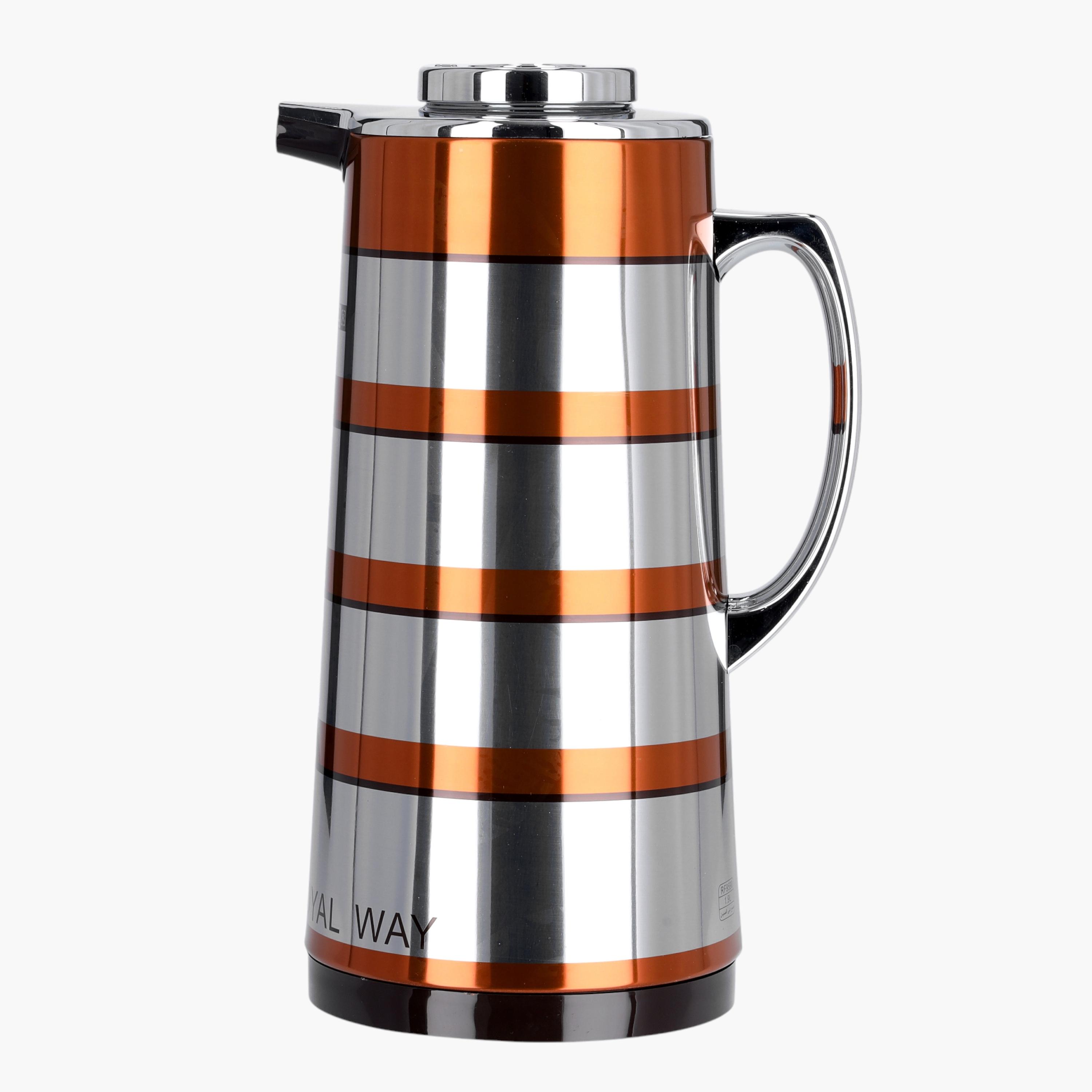 Royalford Double Wall Stainless Steel Vacuum Flask with Push Button - 1.3 L-household-dining-teaandcoffee-vacuumflaskscoffeeandteapots-image-2