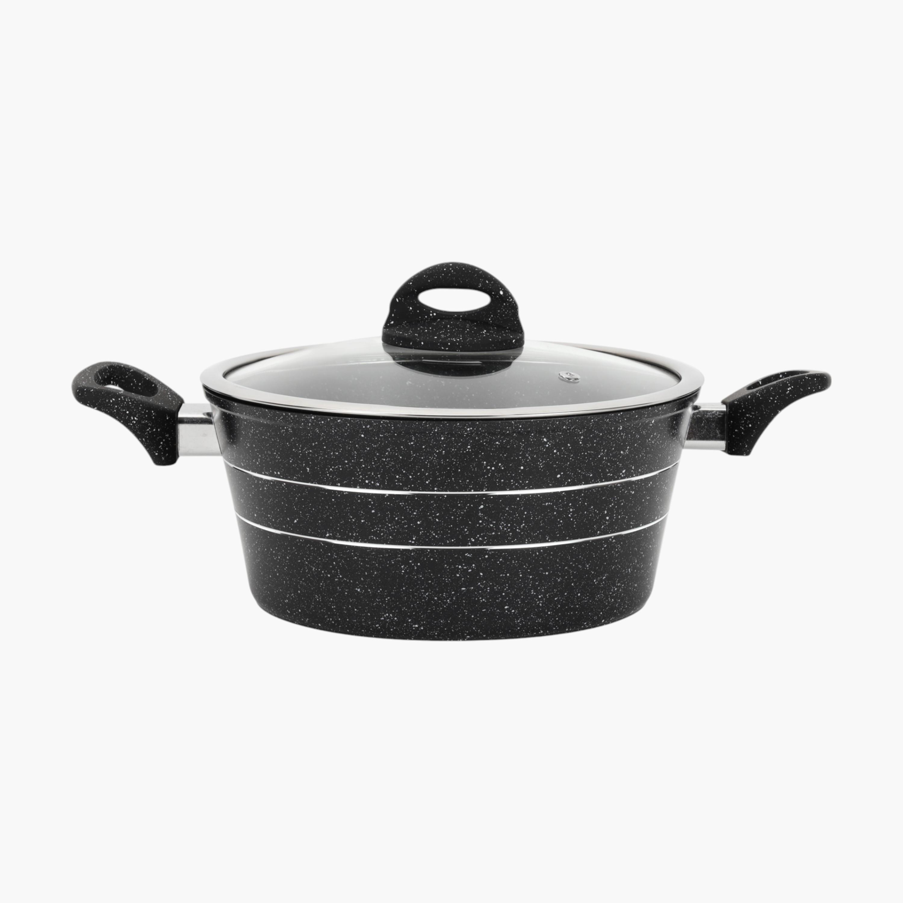 Royalford Smart Granite Non-Stick Casserole with Glass Lid - 24 cms-household-kitchen-cookware-potsandpans-image-1
